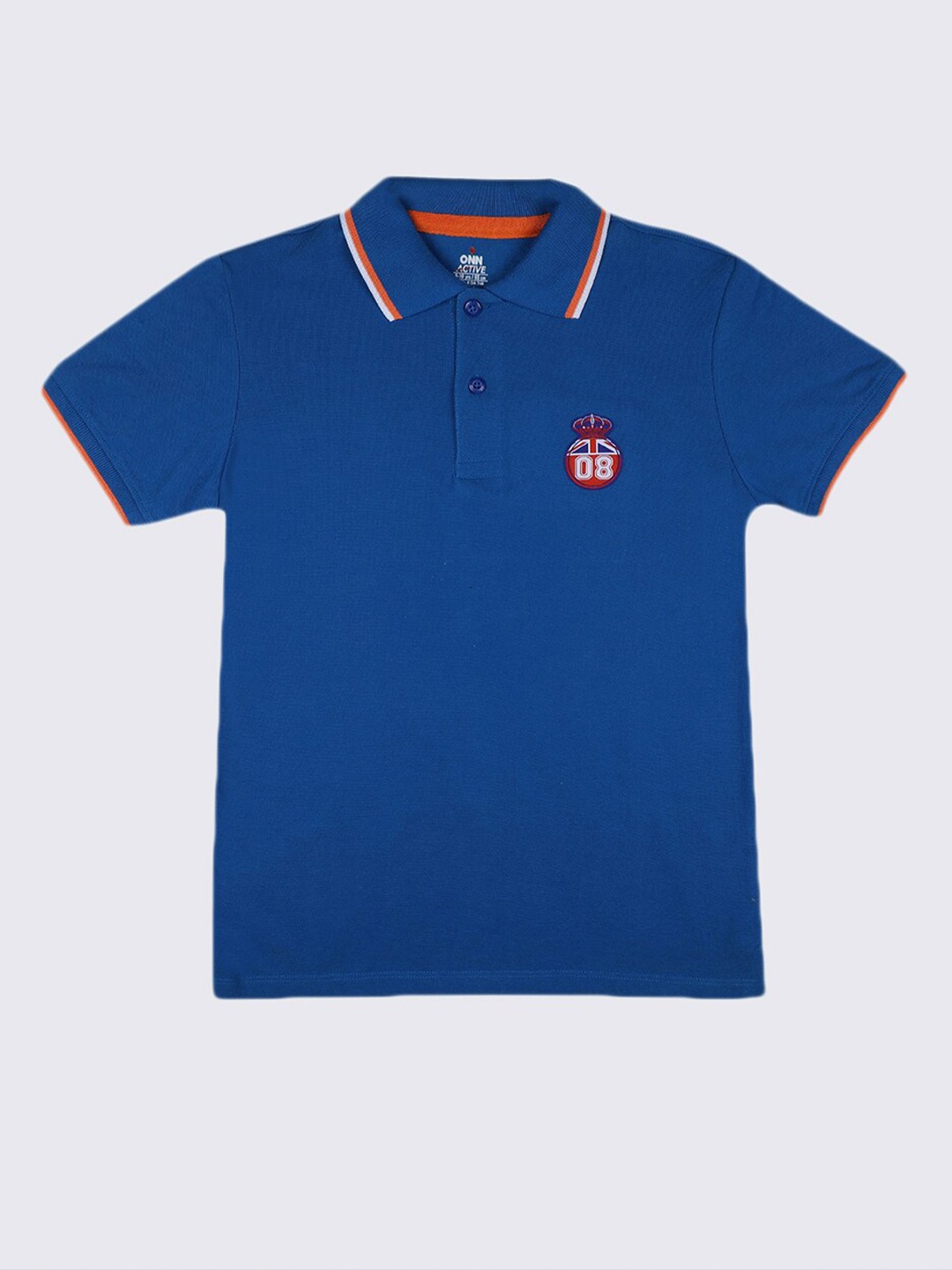 

ONN Boys Blue Polo Collar Cotton T-shirt