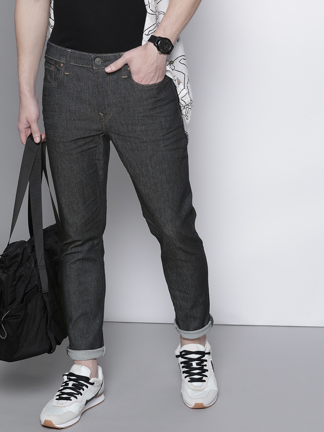 

AMERICAN EAGLE OUTFITTERS Men Navy Blue Slim Fit Jeans