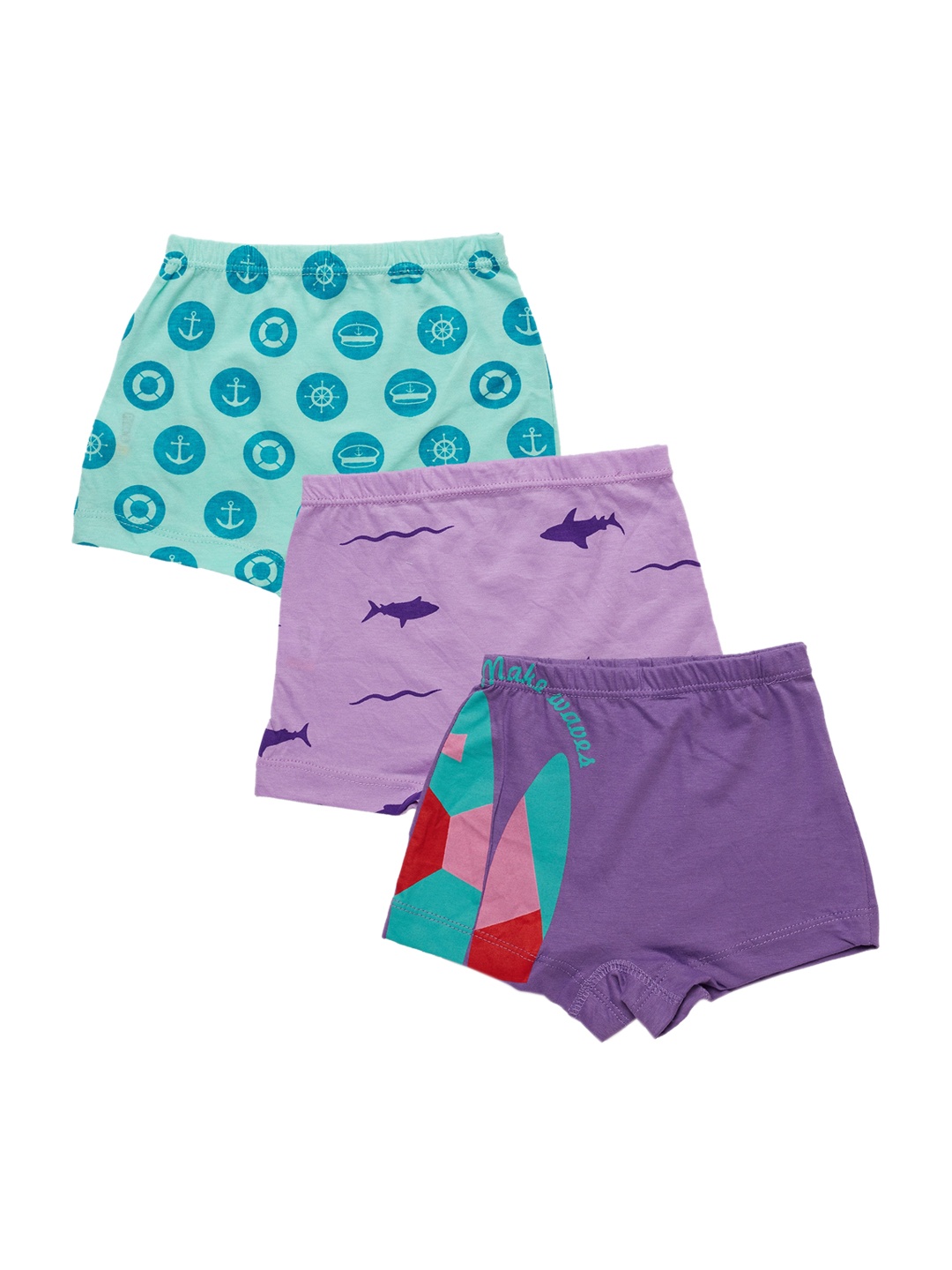 

You Got Plan B Pack of 3 Girls Printed Regular Shorts, Purple