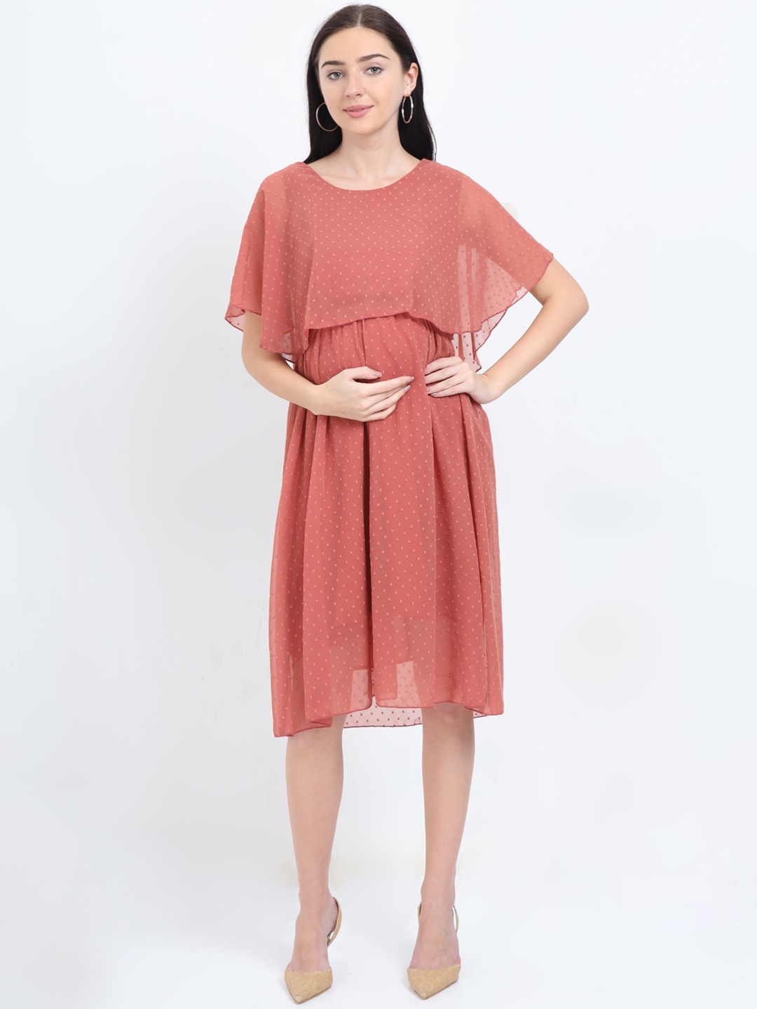 

The Mom Store Maternity Coral Georgette Dress