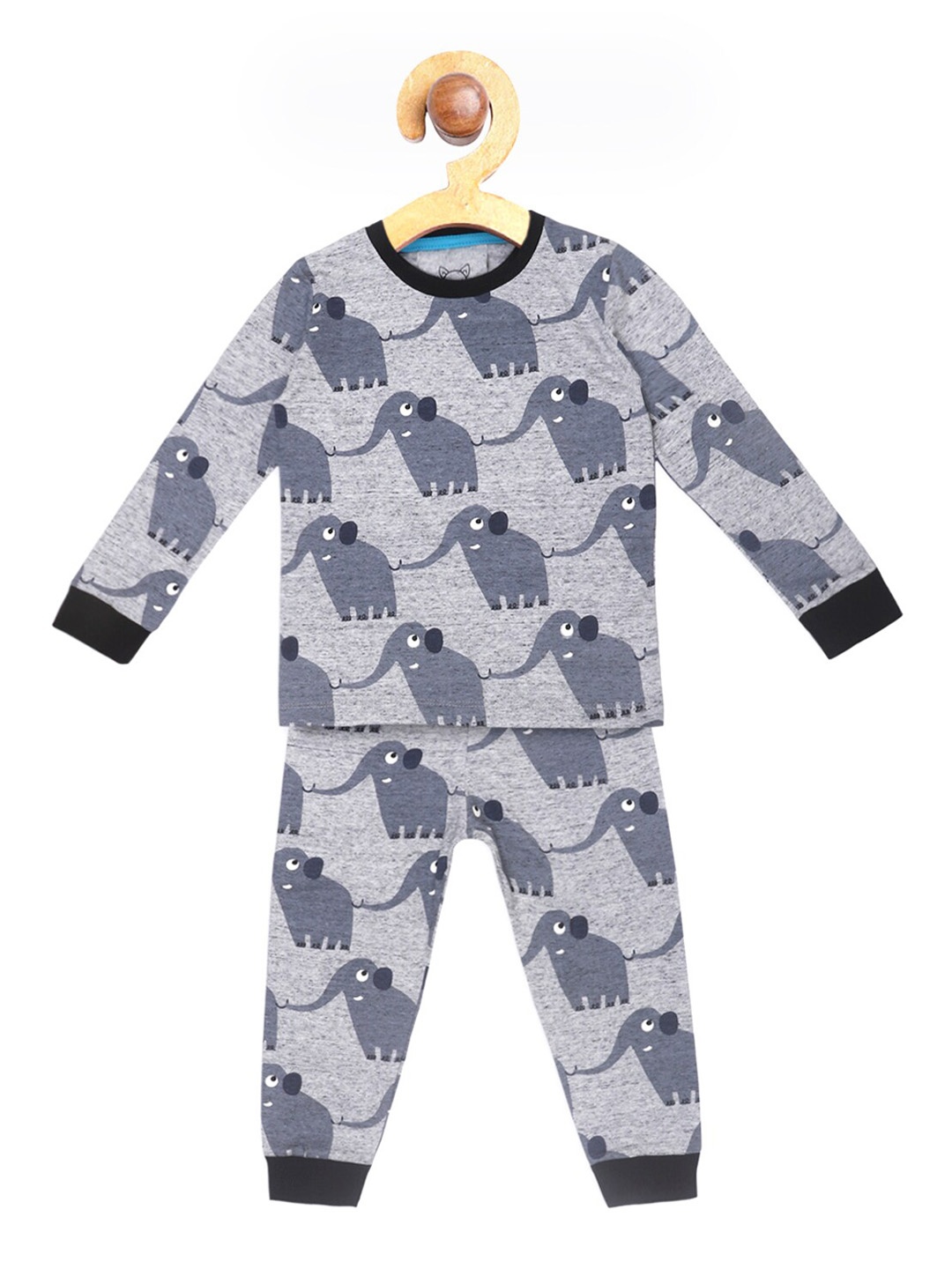 

Lazy Shark Boys Grey Printed Night suit
