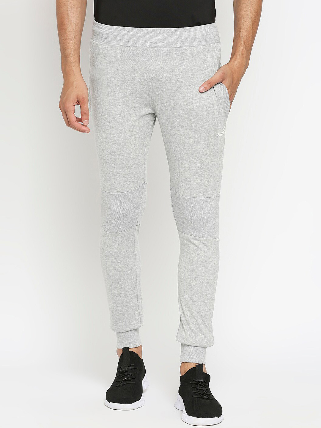 

FiTZ Men Grey Solid Slim-Fit Joggers
