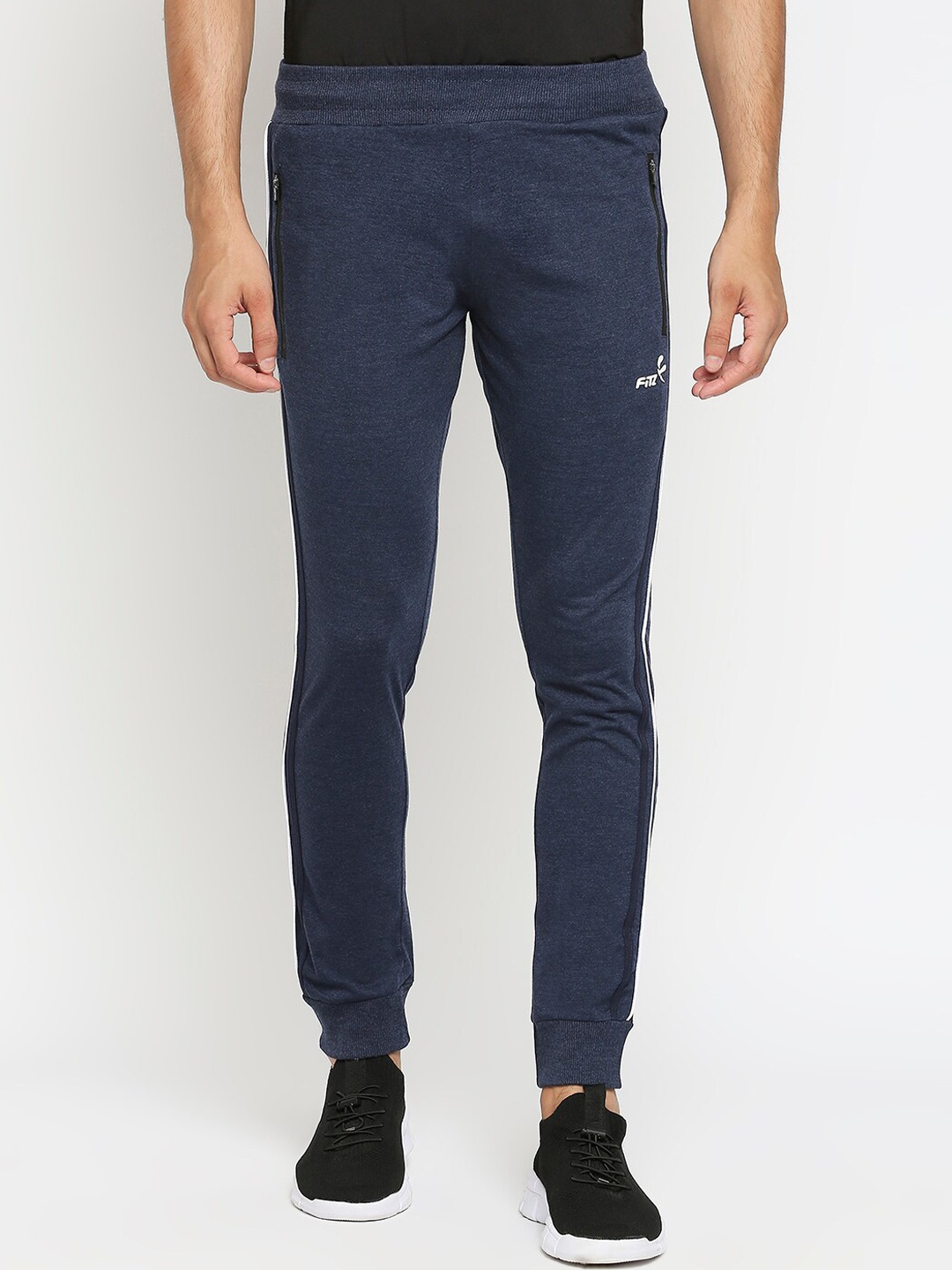 

FiTZ Men Blue Solid Slim-Fit Joggers