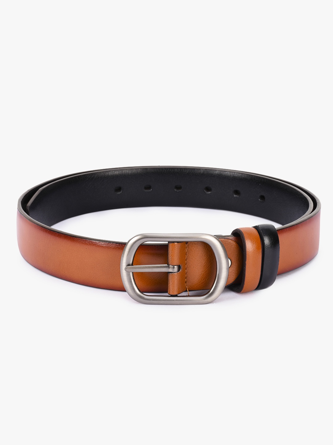 

BuckleUp Men Tan Textured Leather Reversible Formal Belt