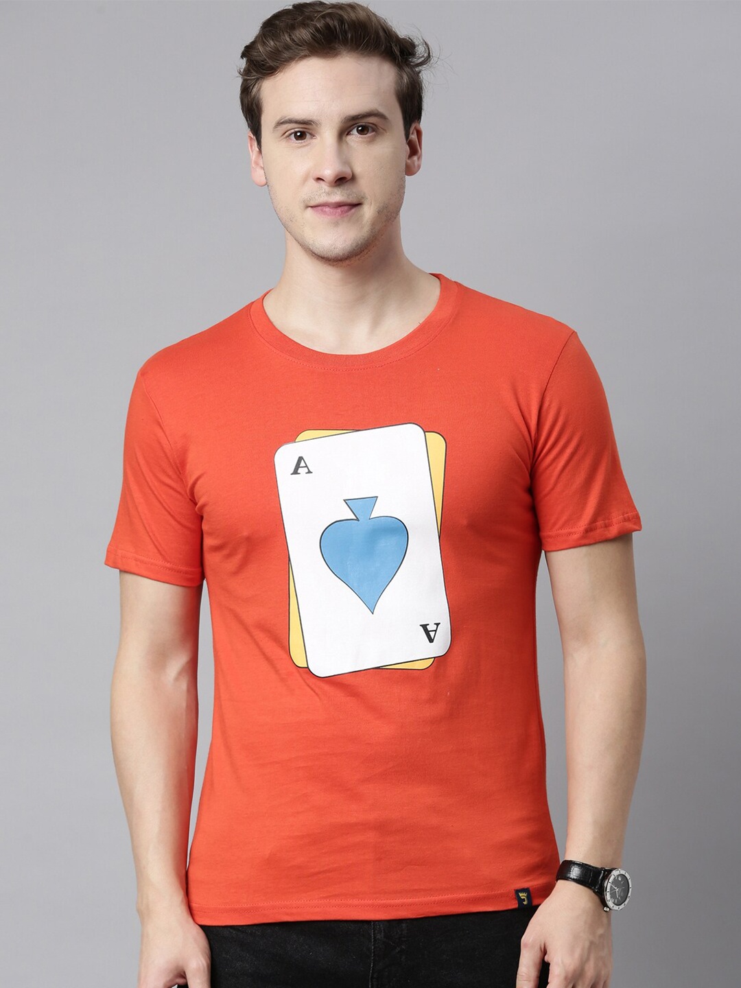 

Joven Men Red Printed T-shirt