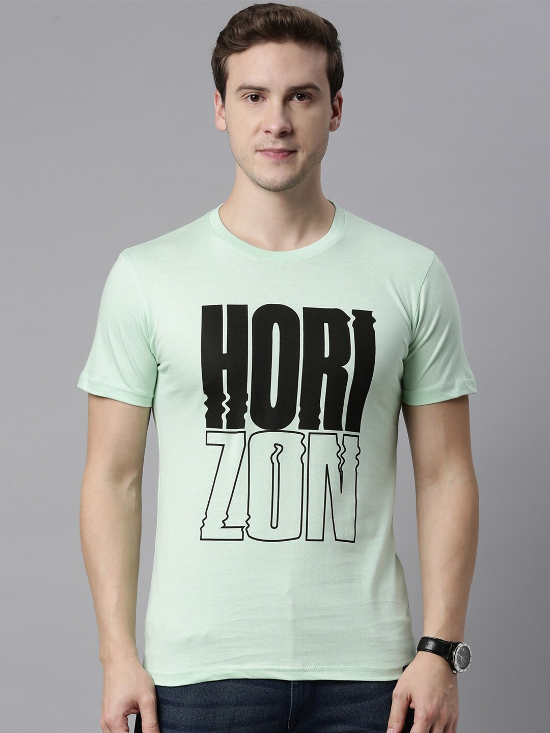 

Joven Men Lime Green Typography T-shirt