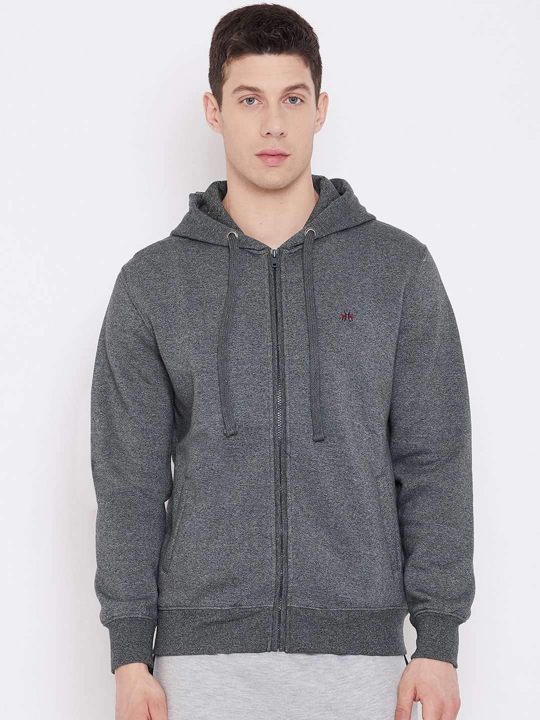 

Crimsoune Club Men Grey Hooded Sweatshirt