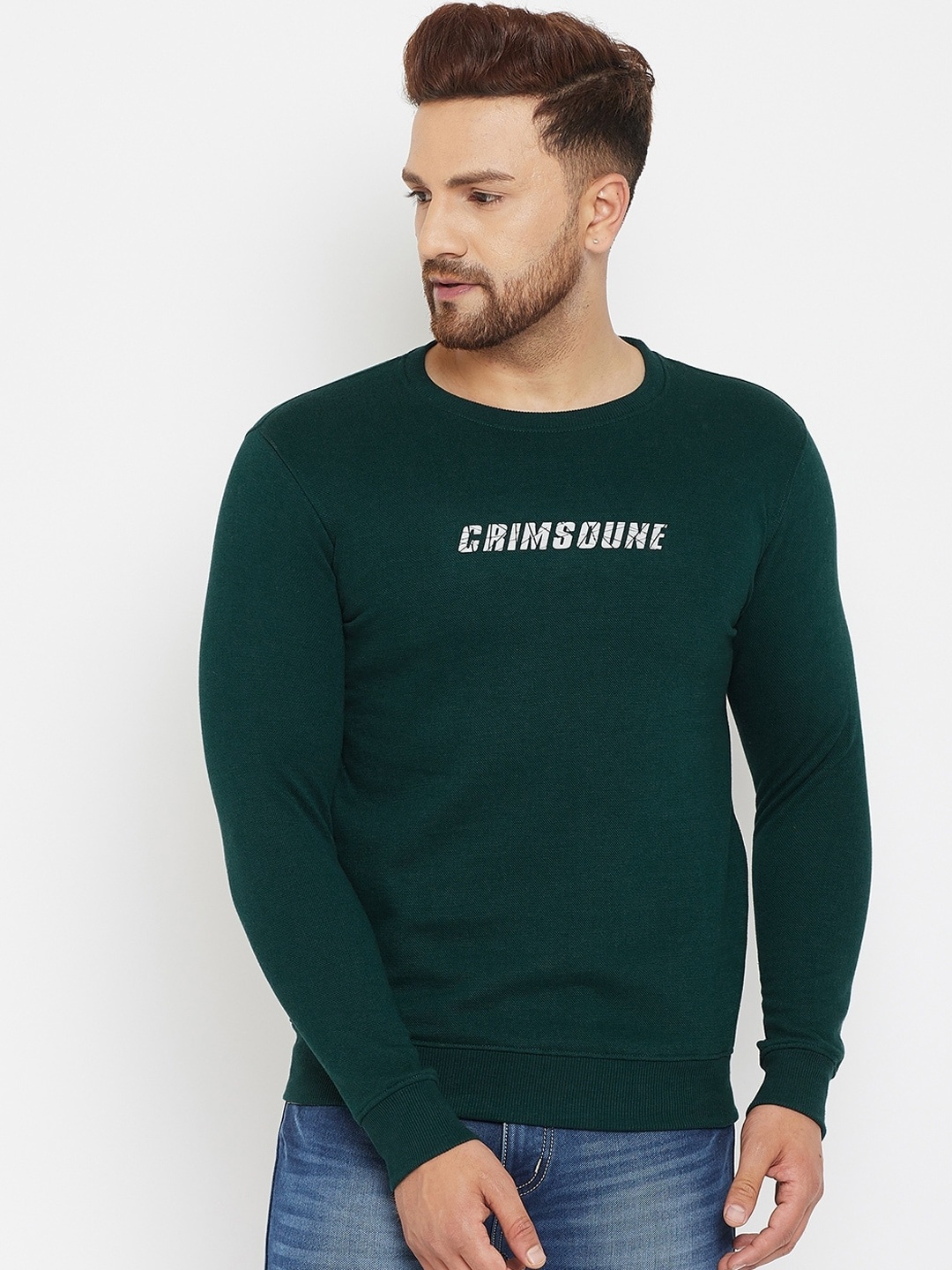 

Crimsoune Club Men Green Printed Sweatshirt