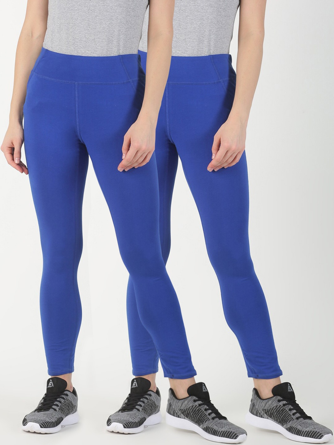 

Soul Space Women Pack of 2 Blue Solid Ankle Length Leggings