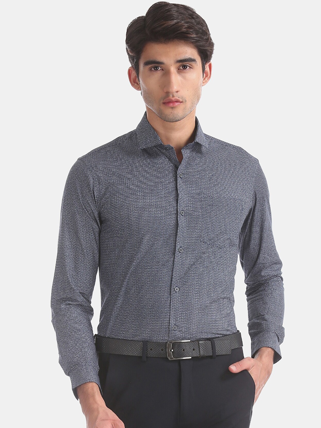 

Arrow New York Men Blue Skinny Fit Opaque Printed Casual Shirt