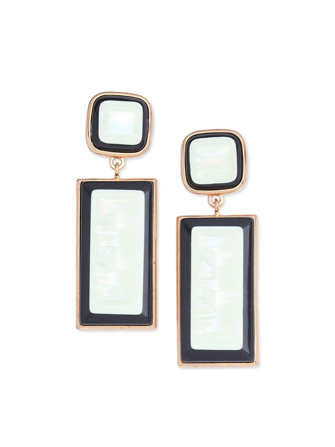 

Blisscovered White Square Drop Earrings