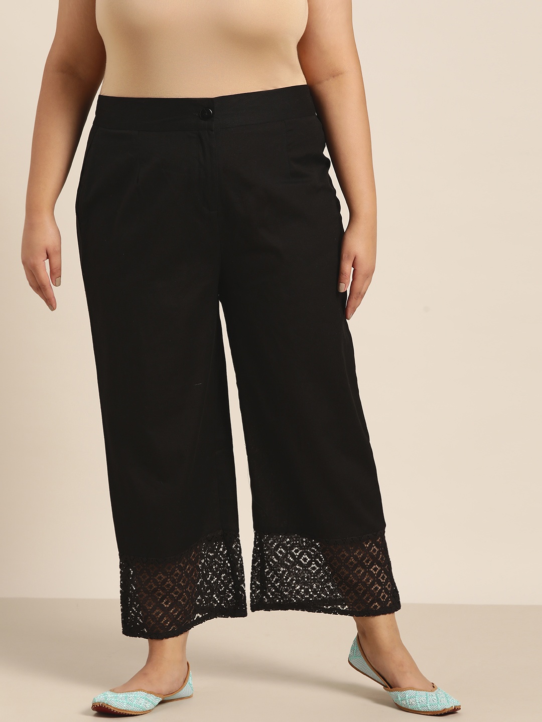 

Juniper Plus Women Black Ethnic Palazzos