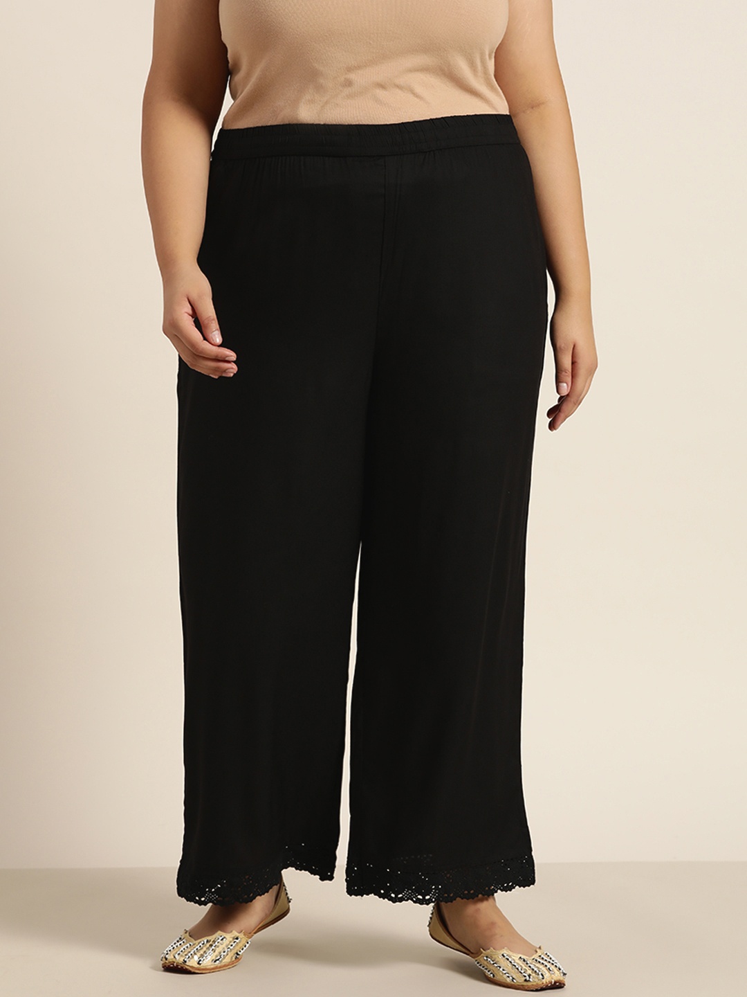 

Juniper Plus Women Black Liva Ethnic Palazzos