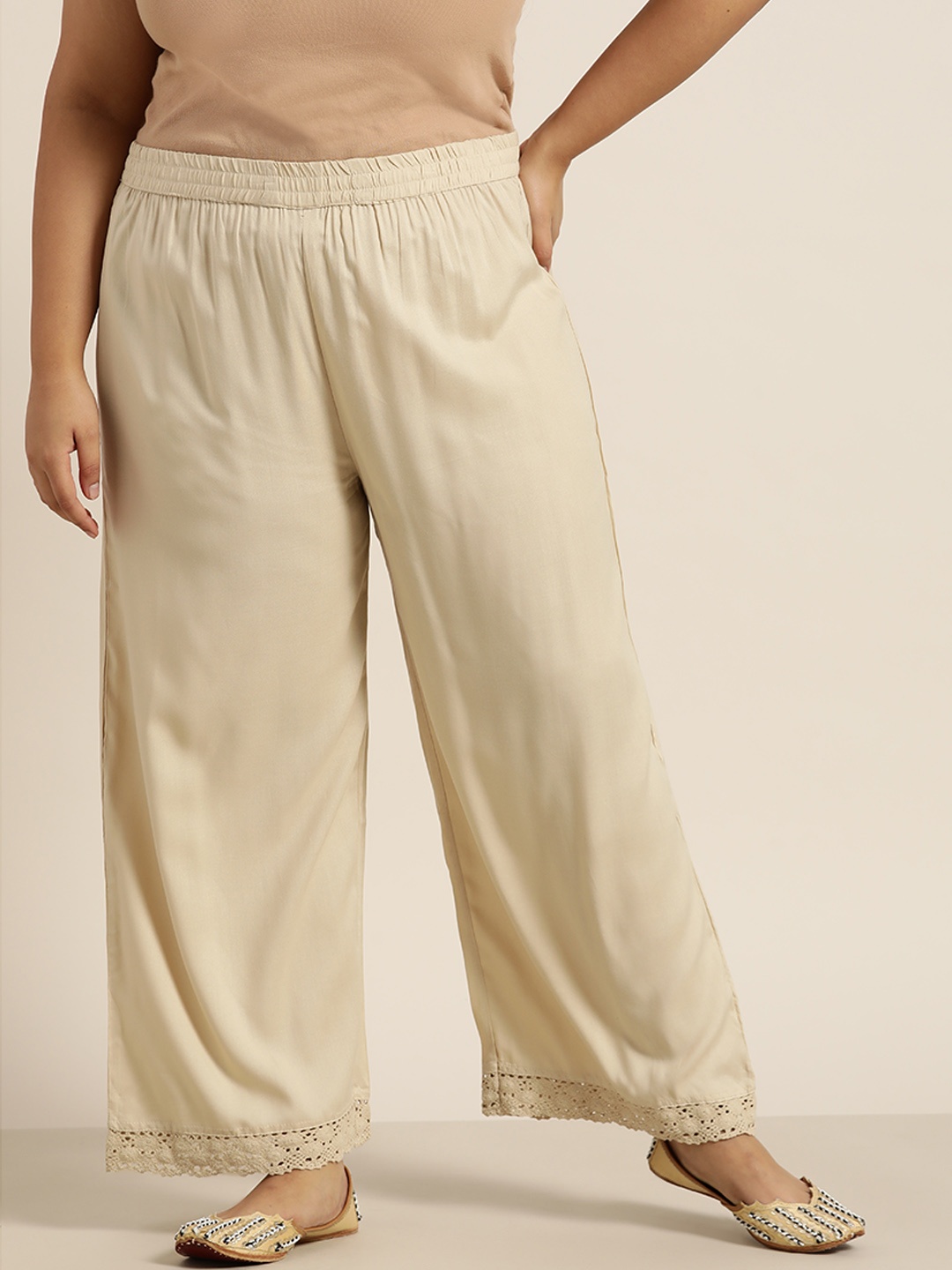 

Juniper Plus Women Beige Liva Ethnic Palazzos