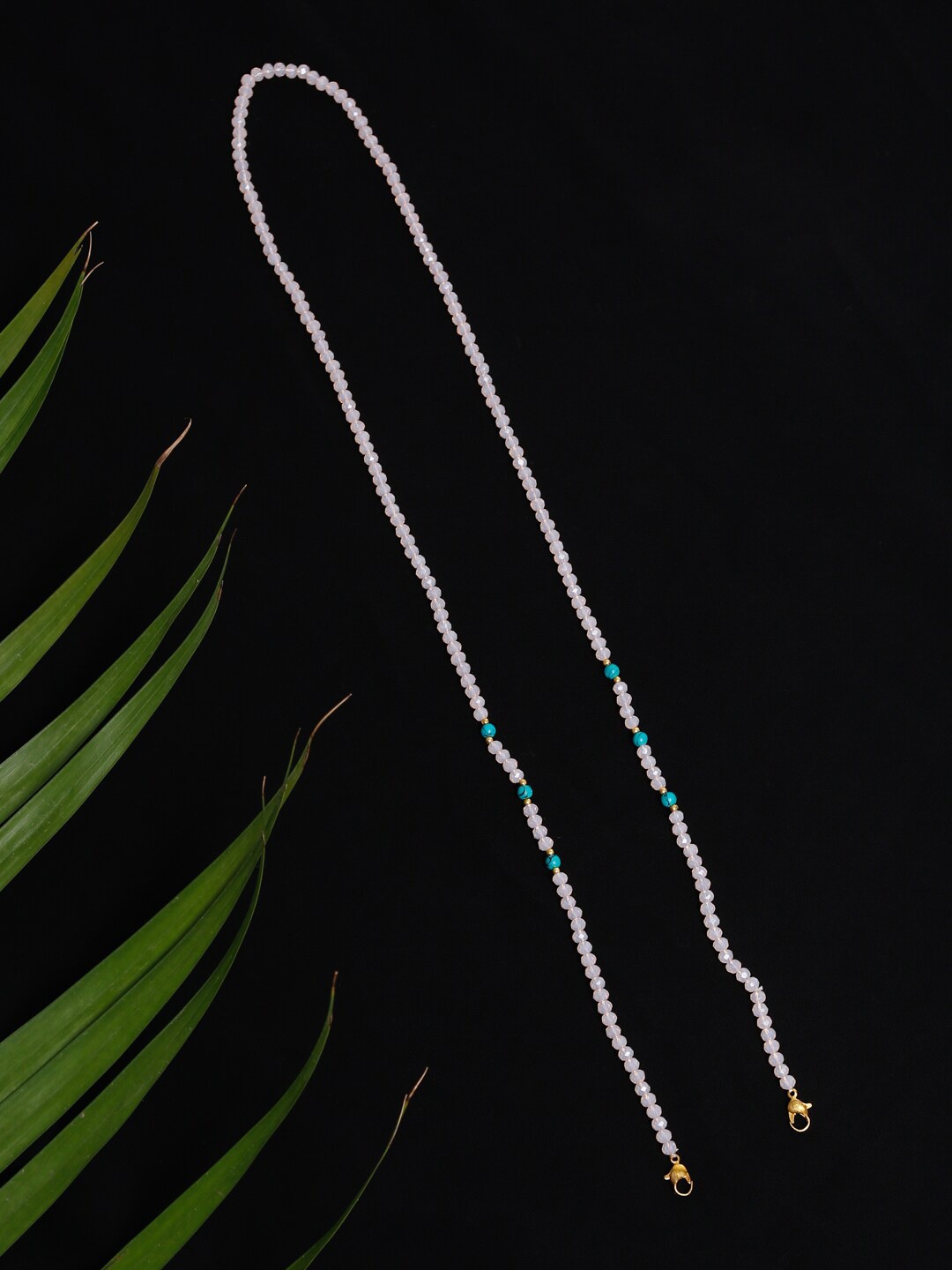 

Ruby Raang Pink & Turquoise Blue Beaded Mask Chain