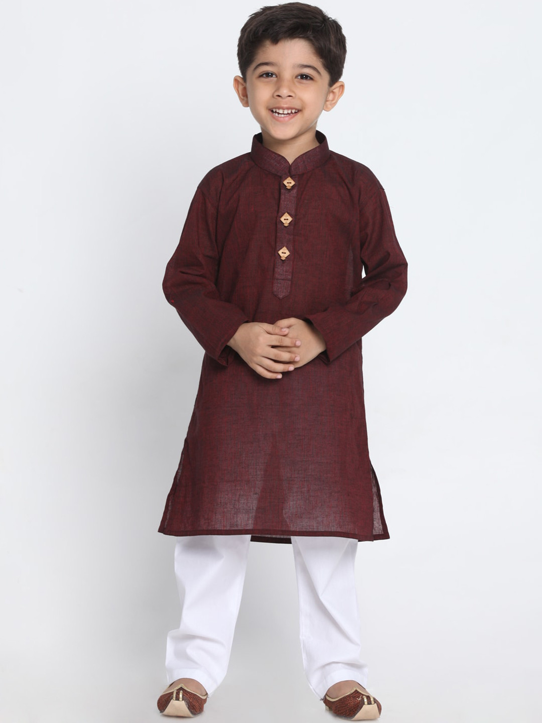

JBN Creation Boys Maroon Regular Pure Cotton Kurta with Pyjamas