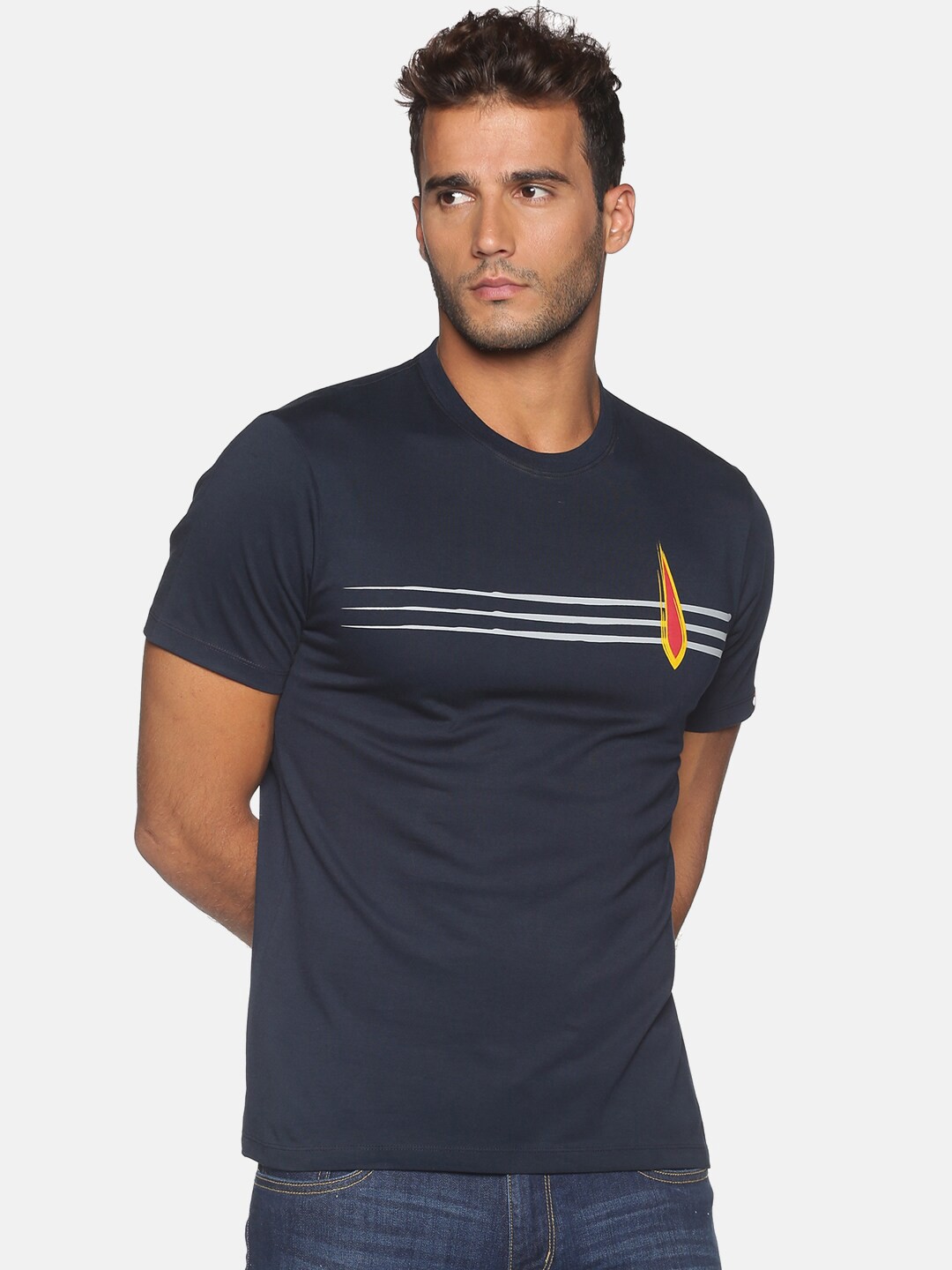 

UrGear Men Navy Blue Pockets T-shirt
