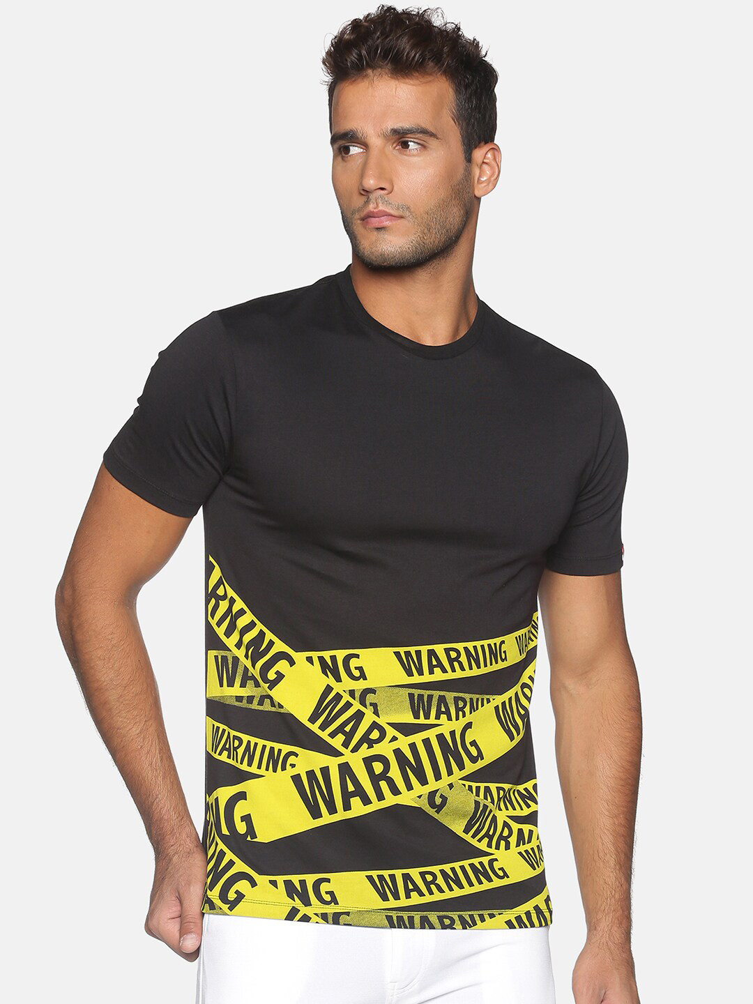 

UrGear Men Black Typography Printed Pockets T-shirt