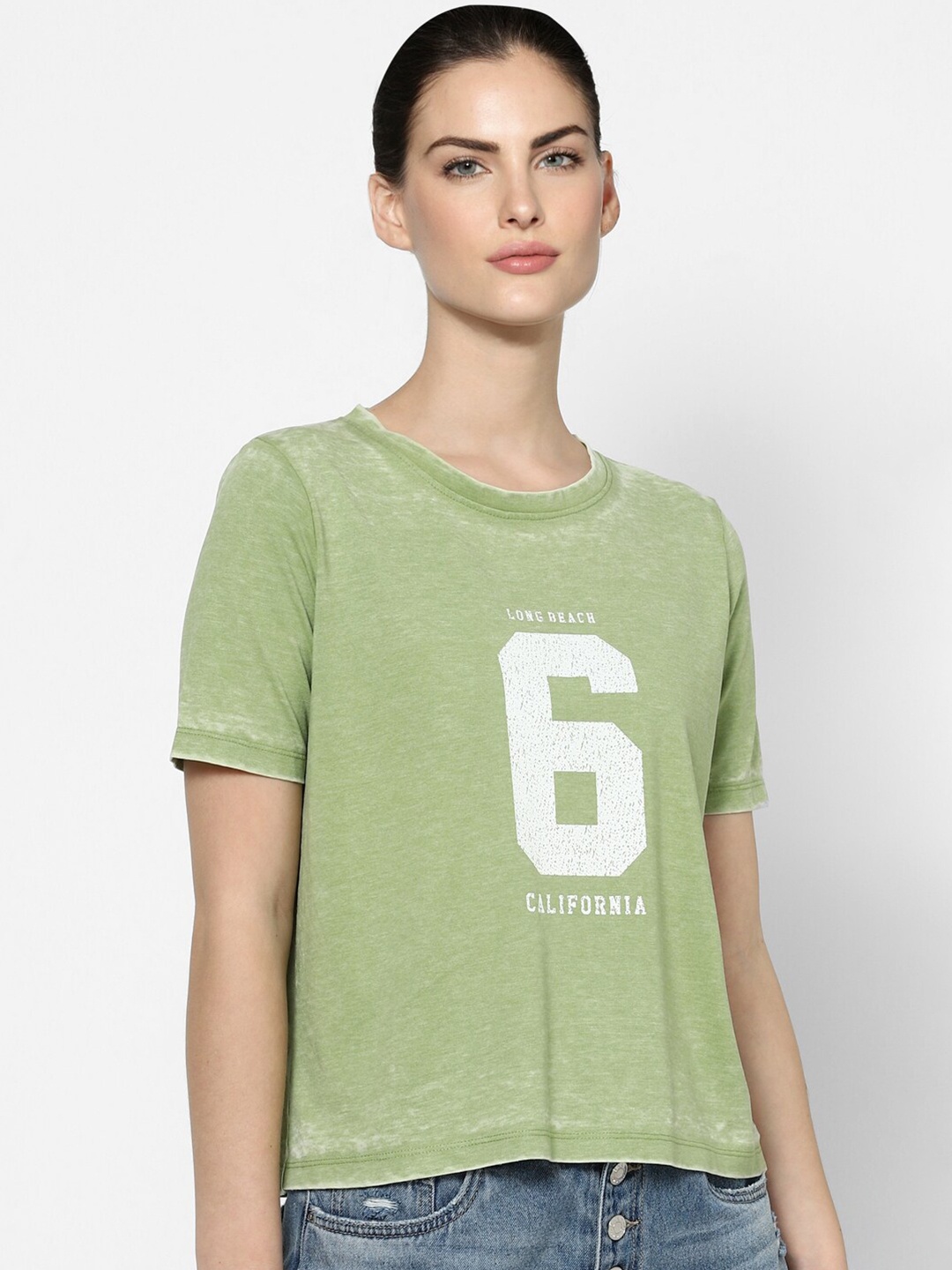 

ONLY Women Green Typography Printed T-shirt