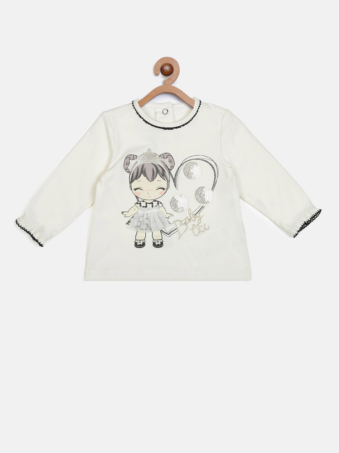 

Chicco Girls Off White Graphic Printed T-Shirt