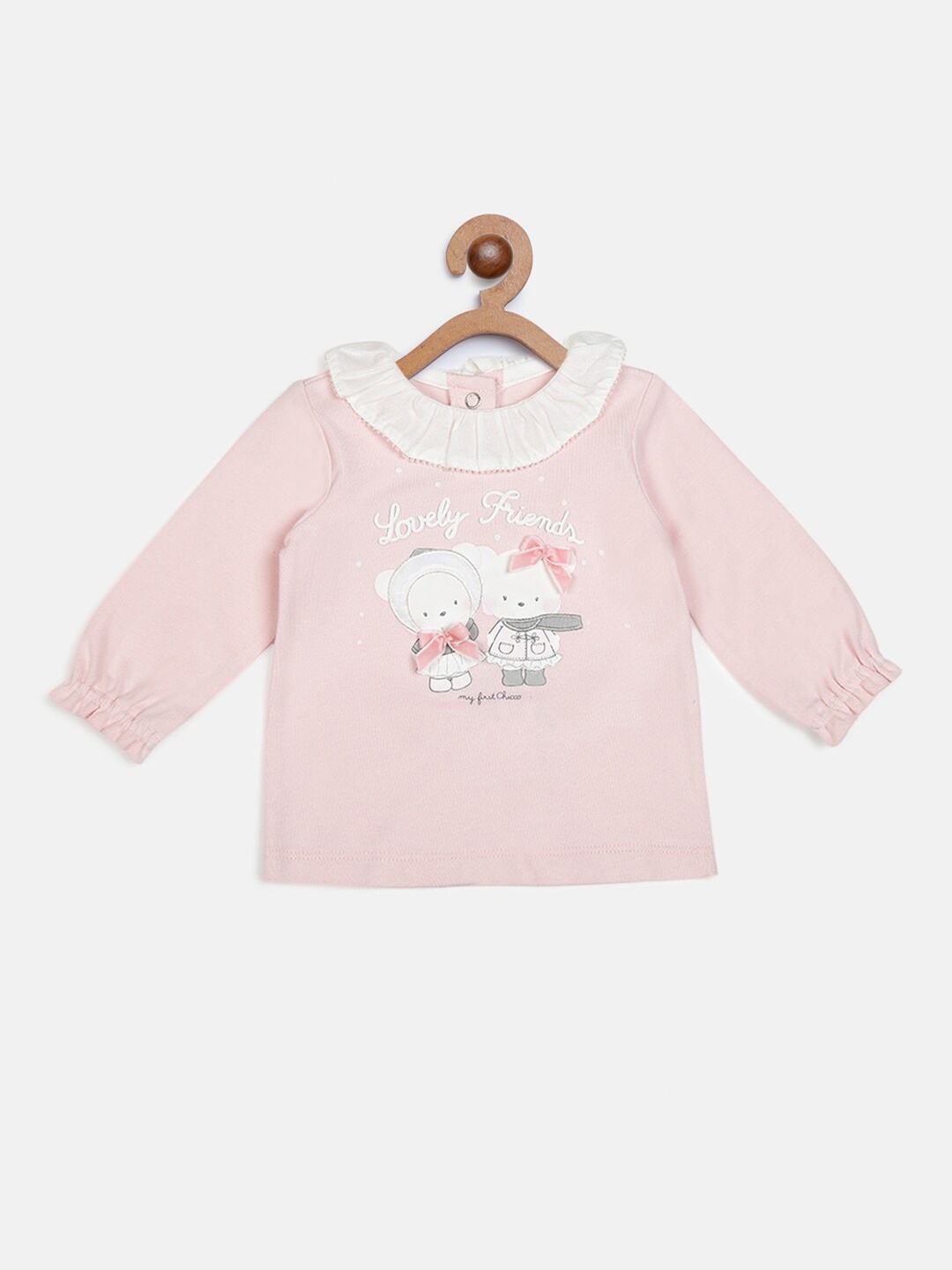 

Chicco Girls Pink & White Printed Applique T-shirt