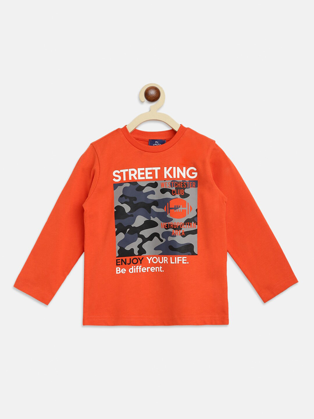 

Chicco Boys Orange Typography Printed Better Cotton Sustainable T-shirt