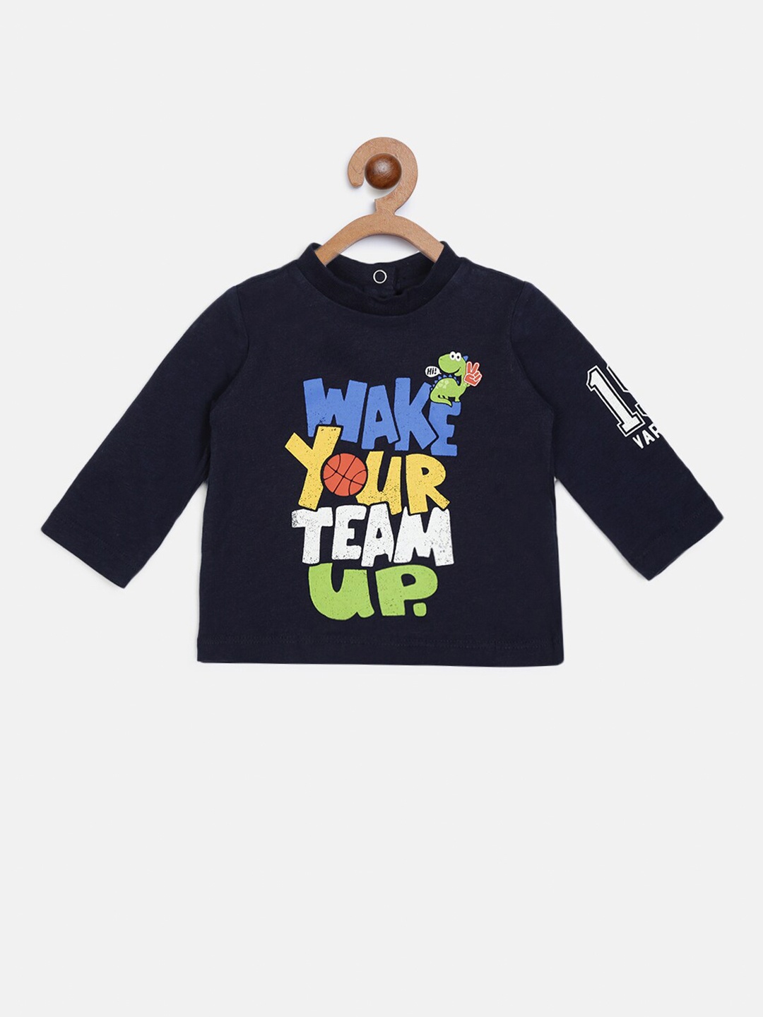 

Chicco Boys Navy Blue Typography Printed Better Cotton T-shirt