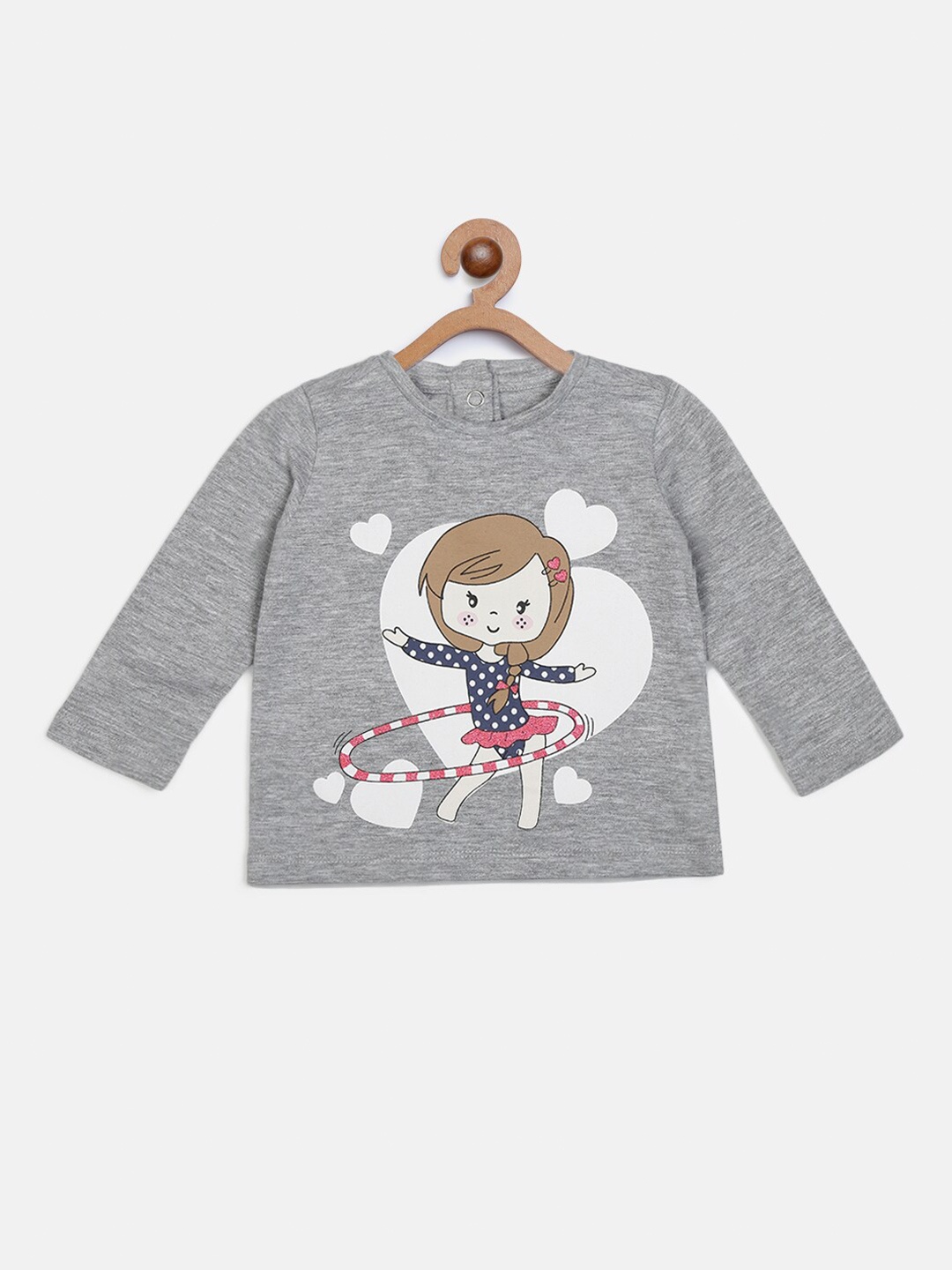 

Chicco Girls Grey Printed Better Cotton T-shirt