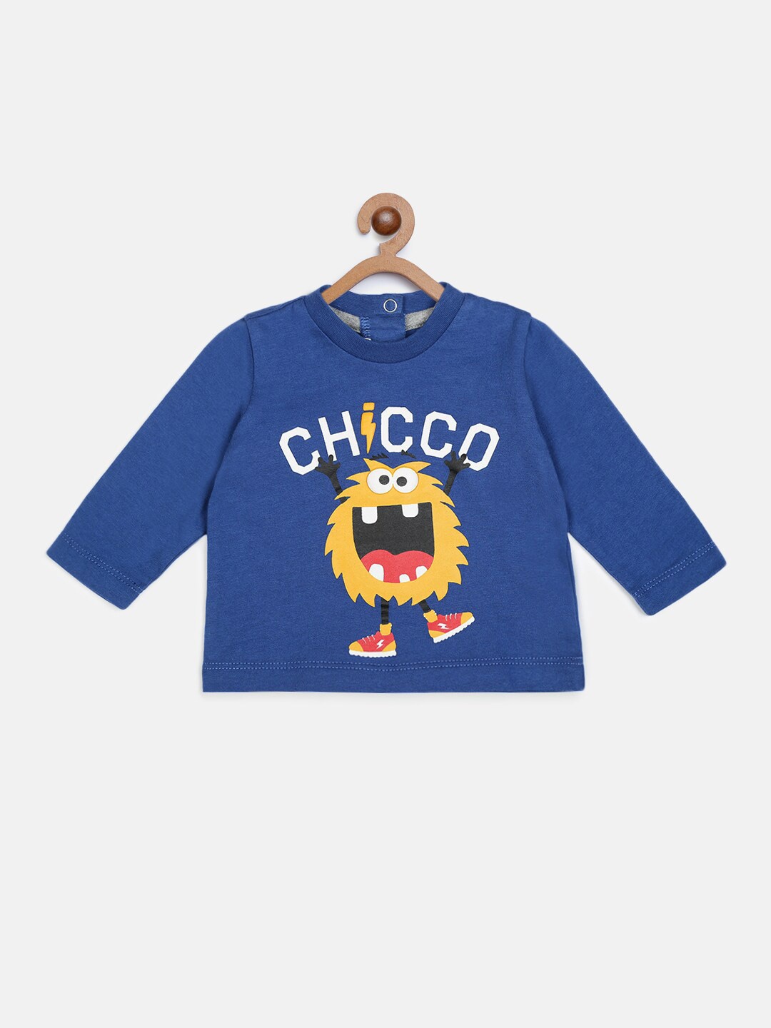 

Chicco Boys Blue Yellow Graphic Printed Pure Cotton T-shirt