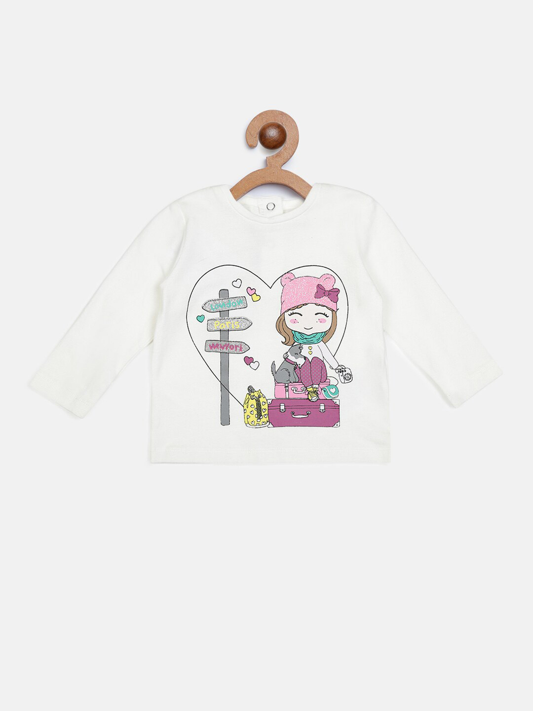 

Chicco Girls Off White Printed Better Cotton T-shirt