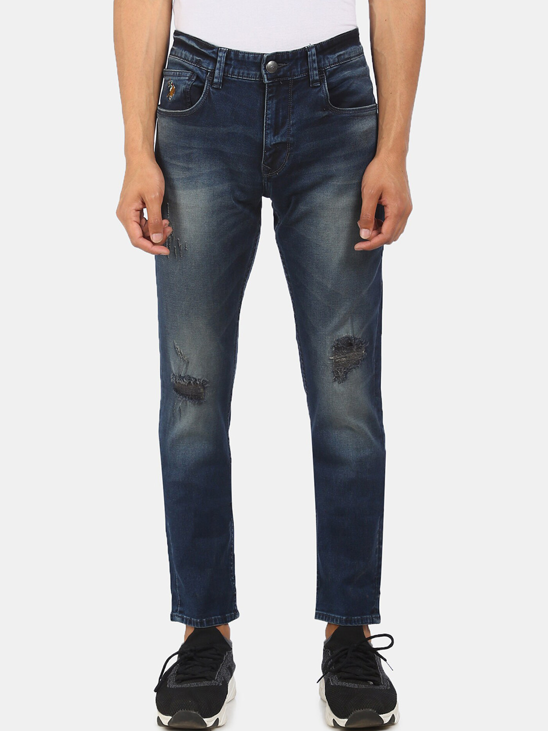 

U.S. Polo Assn. Denim Co. Men Blue Mildly Distressed Heavy Fade Jeans
