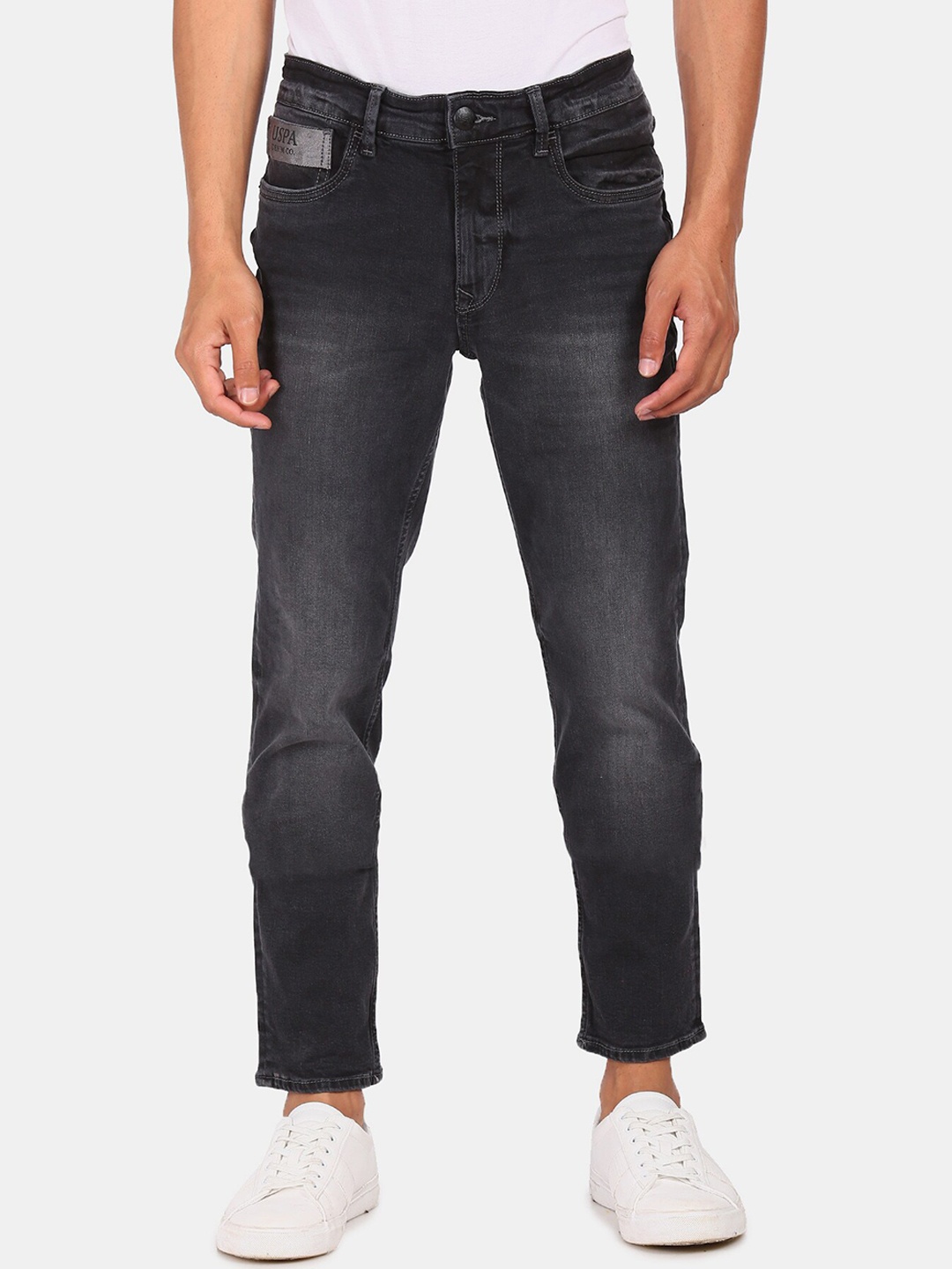 

U.S. Polo Assn. Denim Co. Men Grey Slim Fit Low Distress Light Fade Jeans