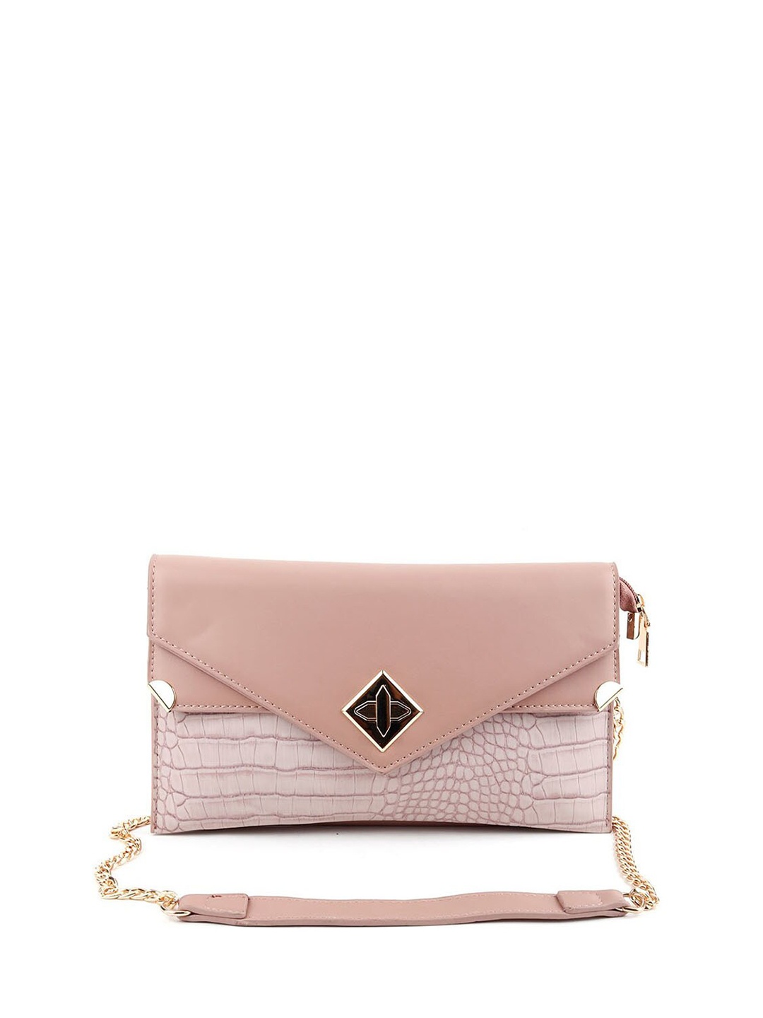 

ODETTE Beige & Pink Textured Purse Clutch