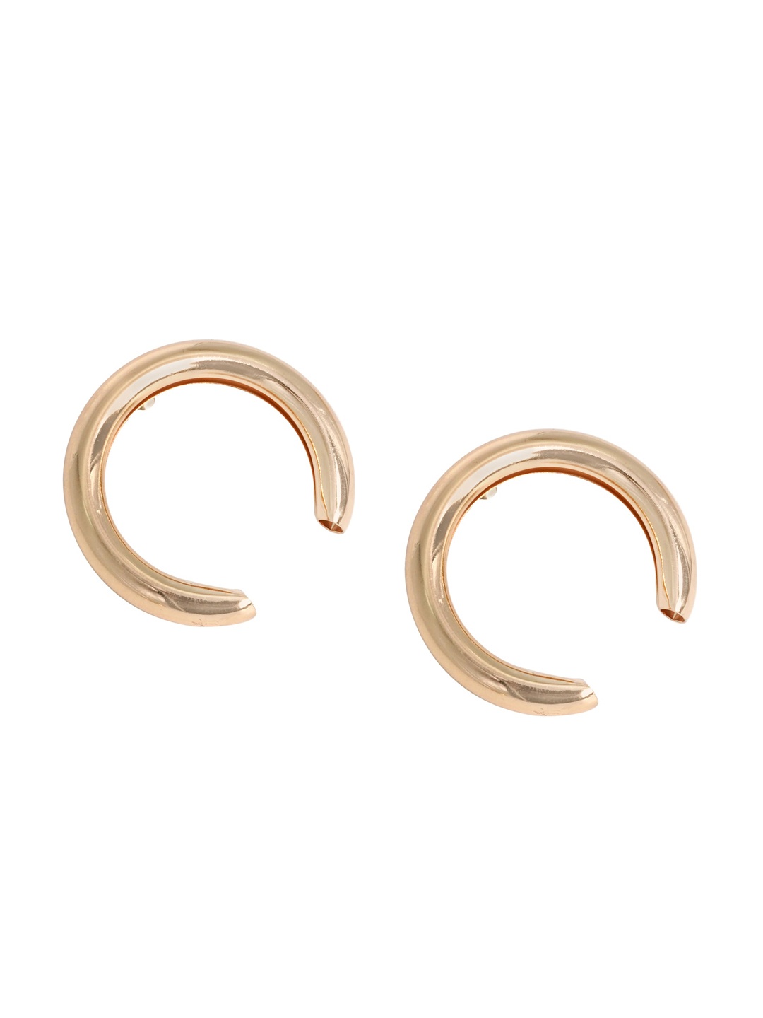 

JOKER & WITCH Gold-Plated Gold-Toned Circular Studs Earrings