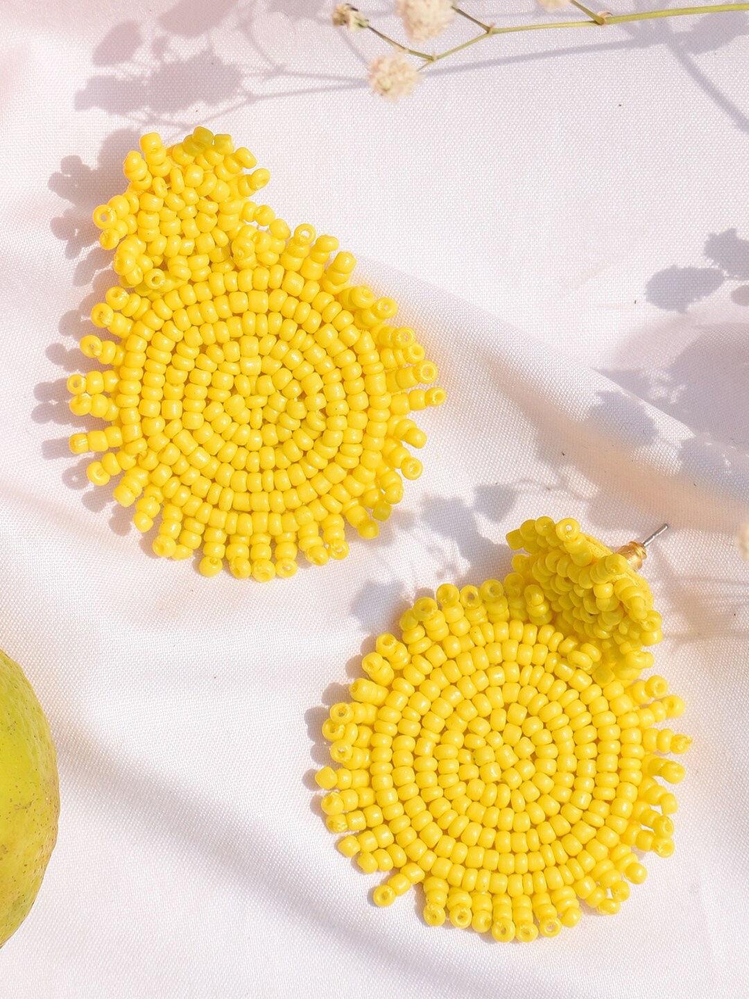 

JOKER & WITCH Yellow Beaded Contemporary Drop Earrings