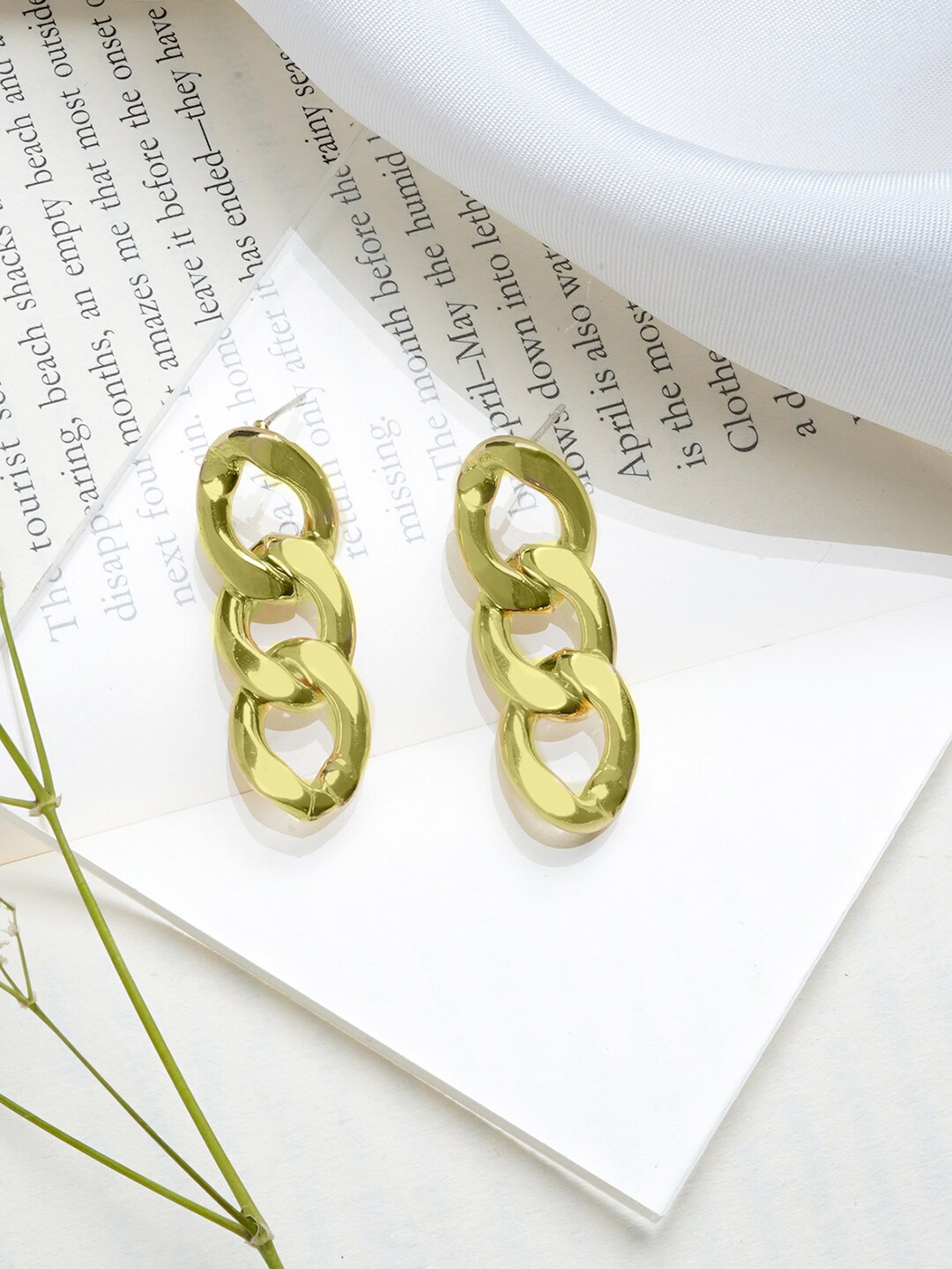 

JOKER & WITCH Gold-Toned Contemporary Studs Earrings