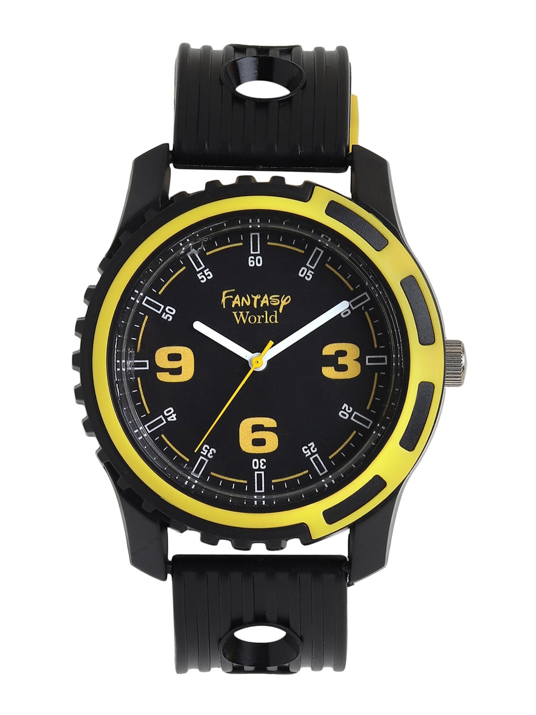 

Fantasy World Kids Black Dial & Black Textured Straps Analogue Watch FW-010-BK-YL1