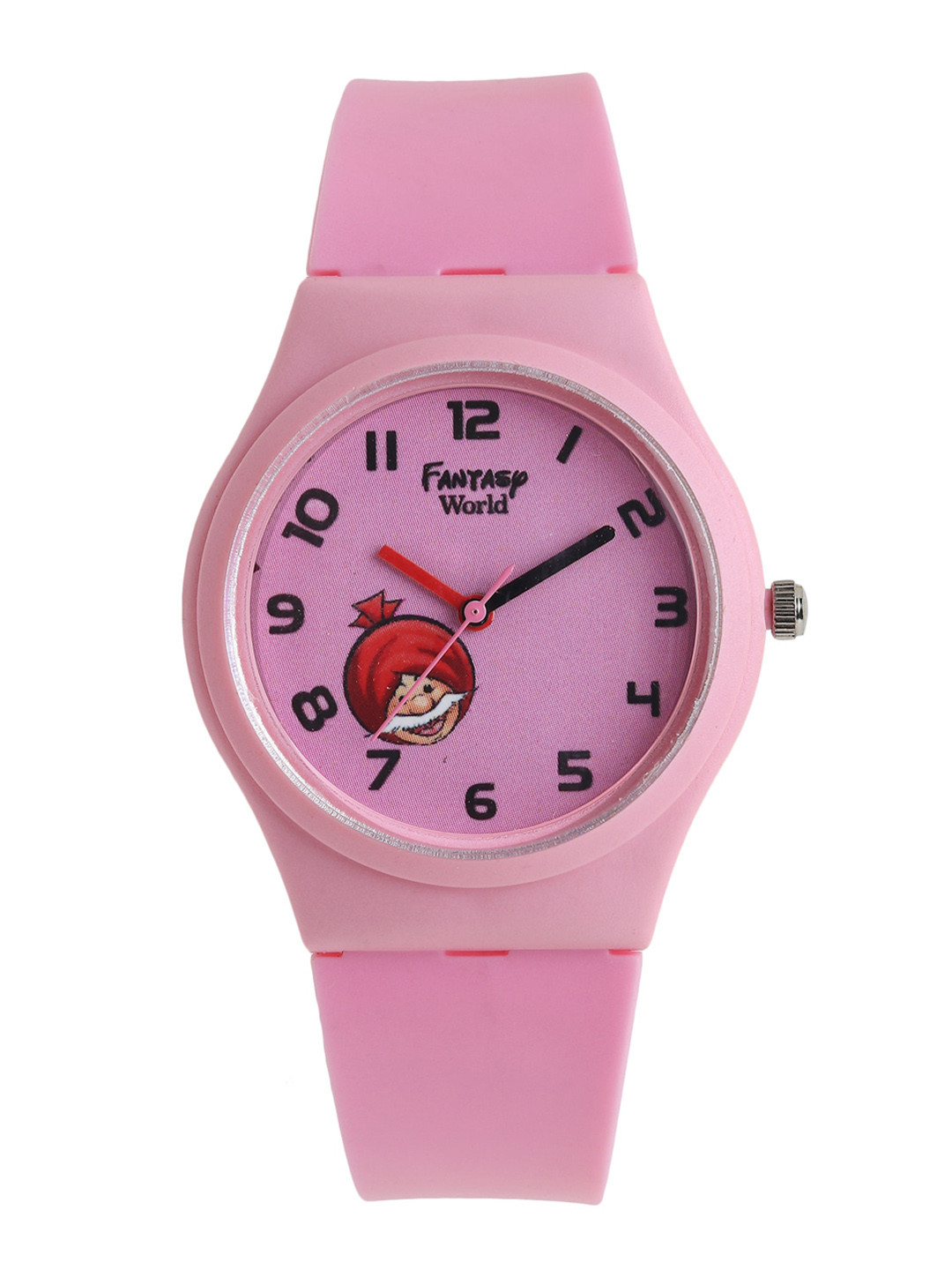 

Fantasy World Unisex Kids Pink Printed Dial & Pink Straps Analogue Watch
