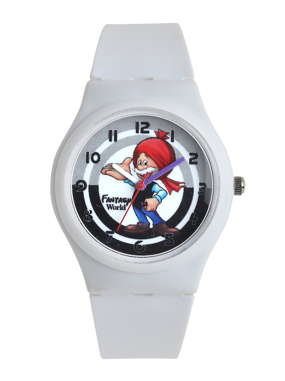 

Fantasy World Kids White Printed Dial & White Straps Analogue Watch FW-011-WH-WH01