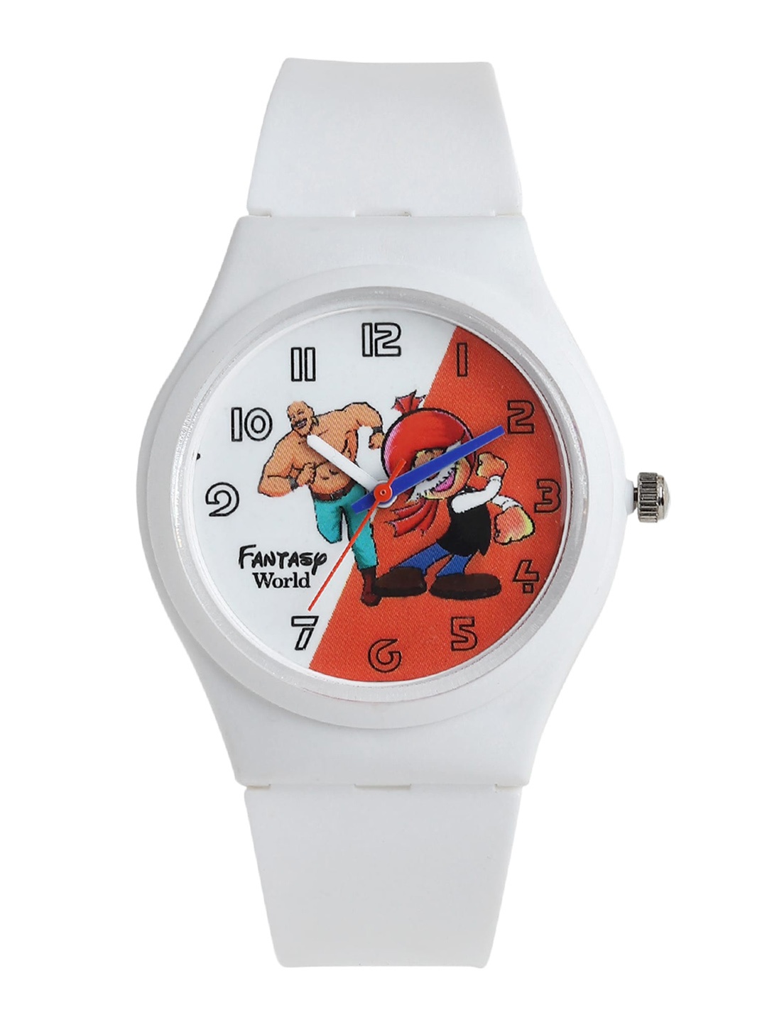 

Fantasy World Kids Red Printed Dial & White Straps Analogue Watch FW-011-WH-WH02
