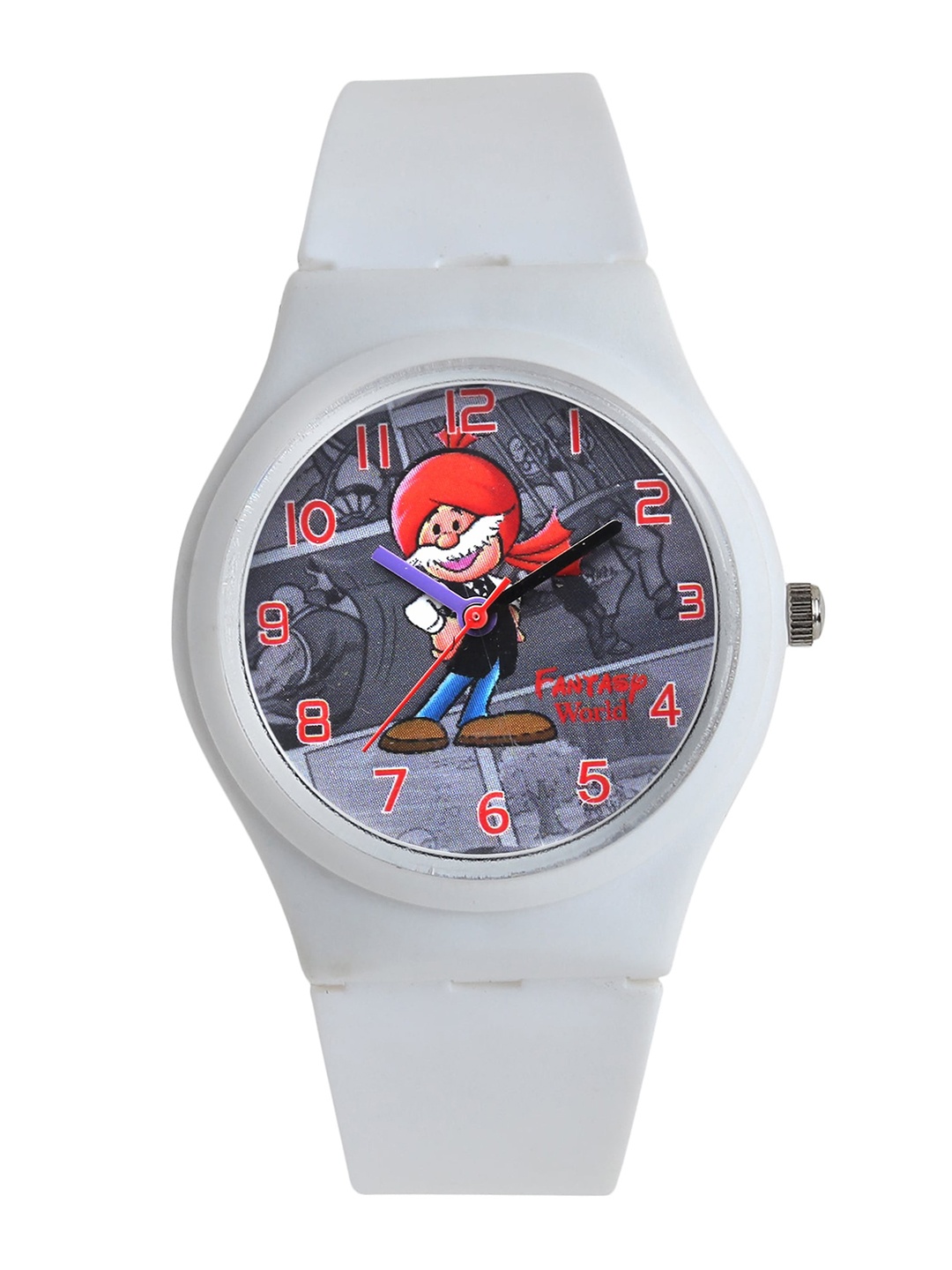 

Fantasy World Kids Black Printed Dial & Grey Straps Analogue Watch FW-011-WH-WH03
