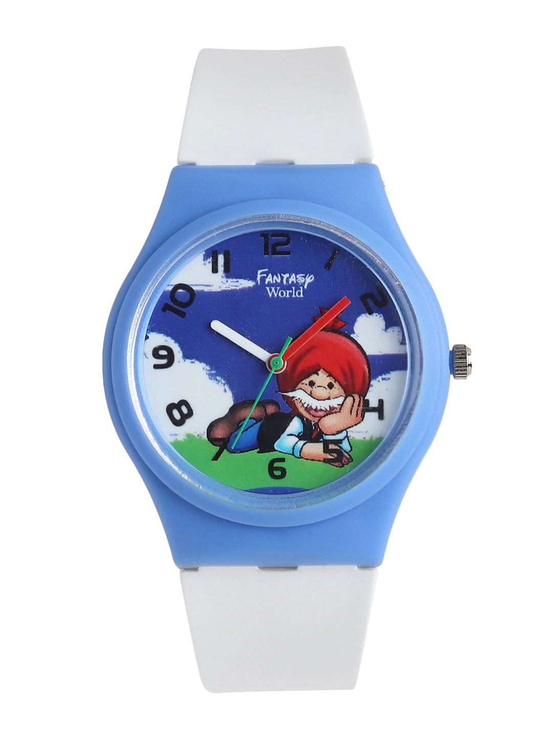 

Fantasy World Kids Blue Printed Dial & White Straps Analogue Watch FW-011-L.BL-WH01