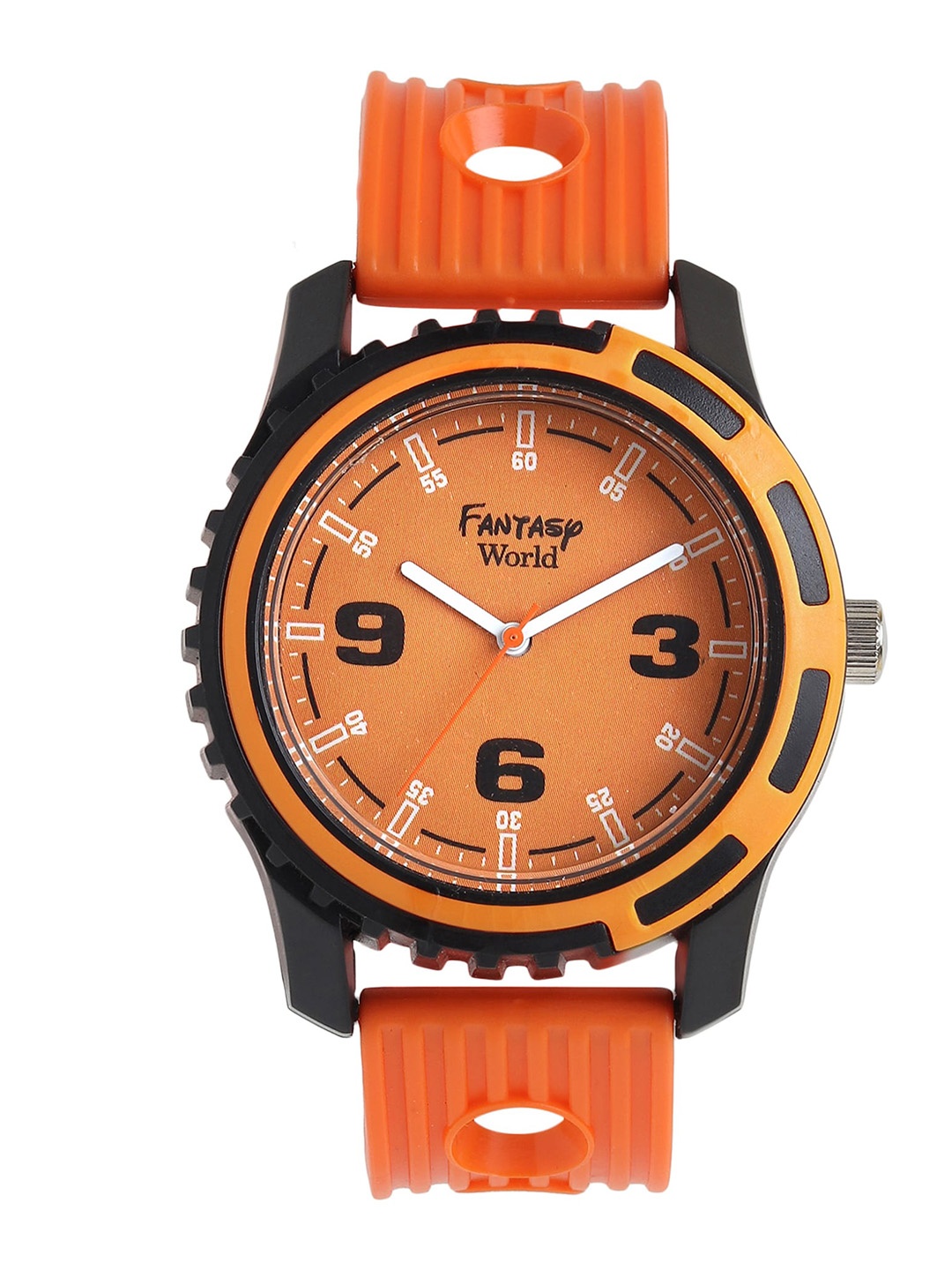 

Fantasy World Kids Orange Dial & Orange Textured Straps Analogue Watch FW-010-OR-OR