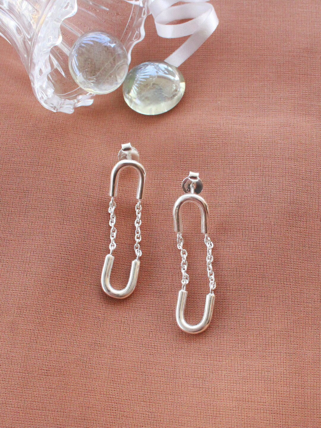 

ERILINE JEWELRY Silver-Toned 925 Sterling Silver Contemporary Drop Earrings