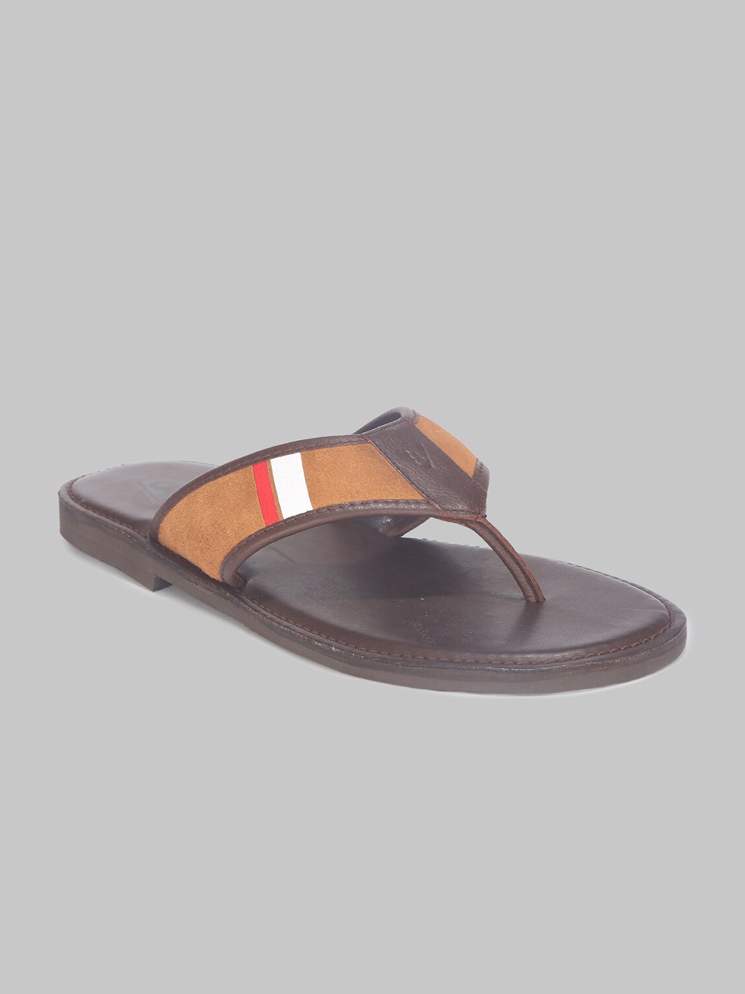 

V8 by Ruosh Men Brown & Orange Suede Comfort Slip On Sandals