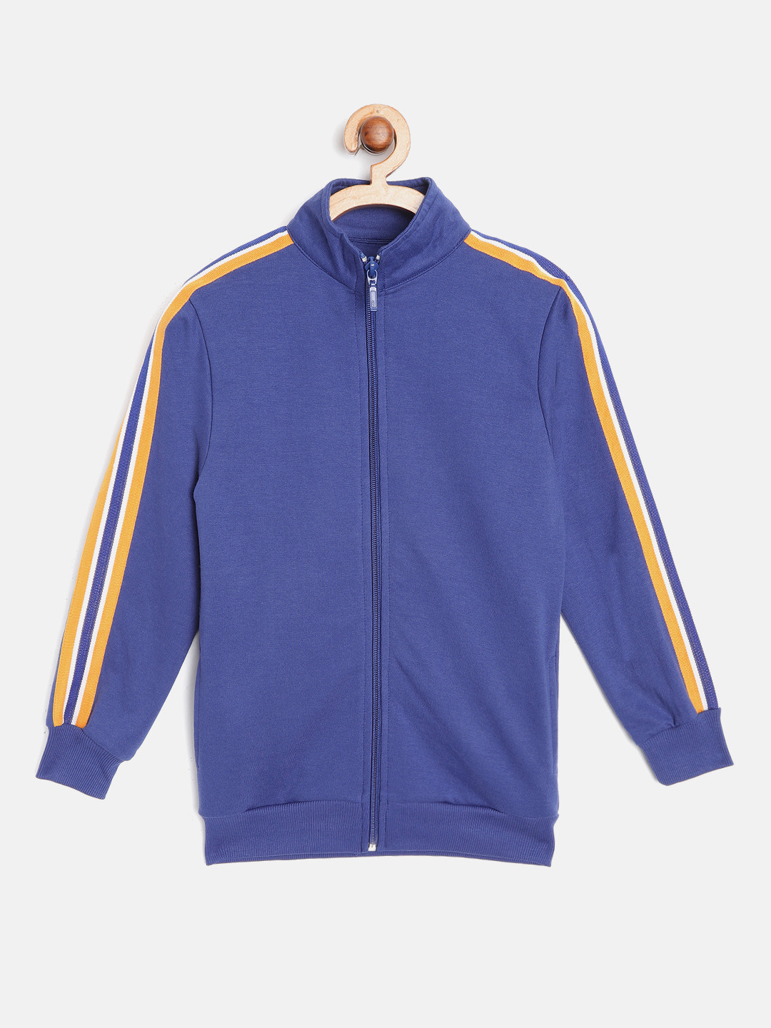 

M&H Juniors Boys Blue Solid Sweatshirt with Side Taping Detail