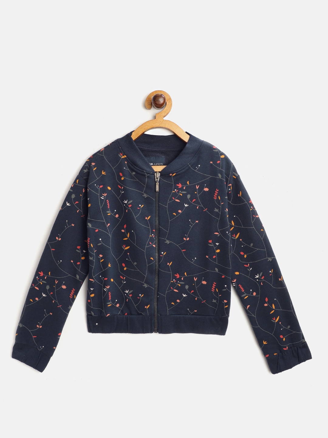 

M&H Juniors Girls Navy Blue Floral Printed Sweatshirt