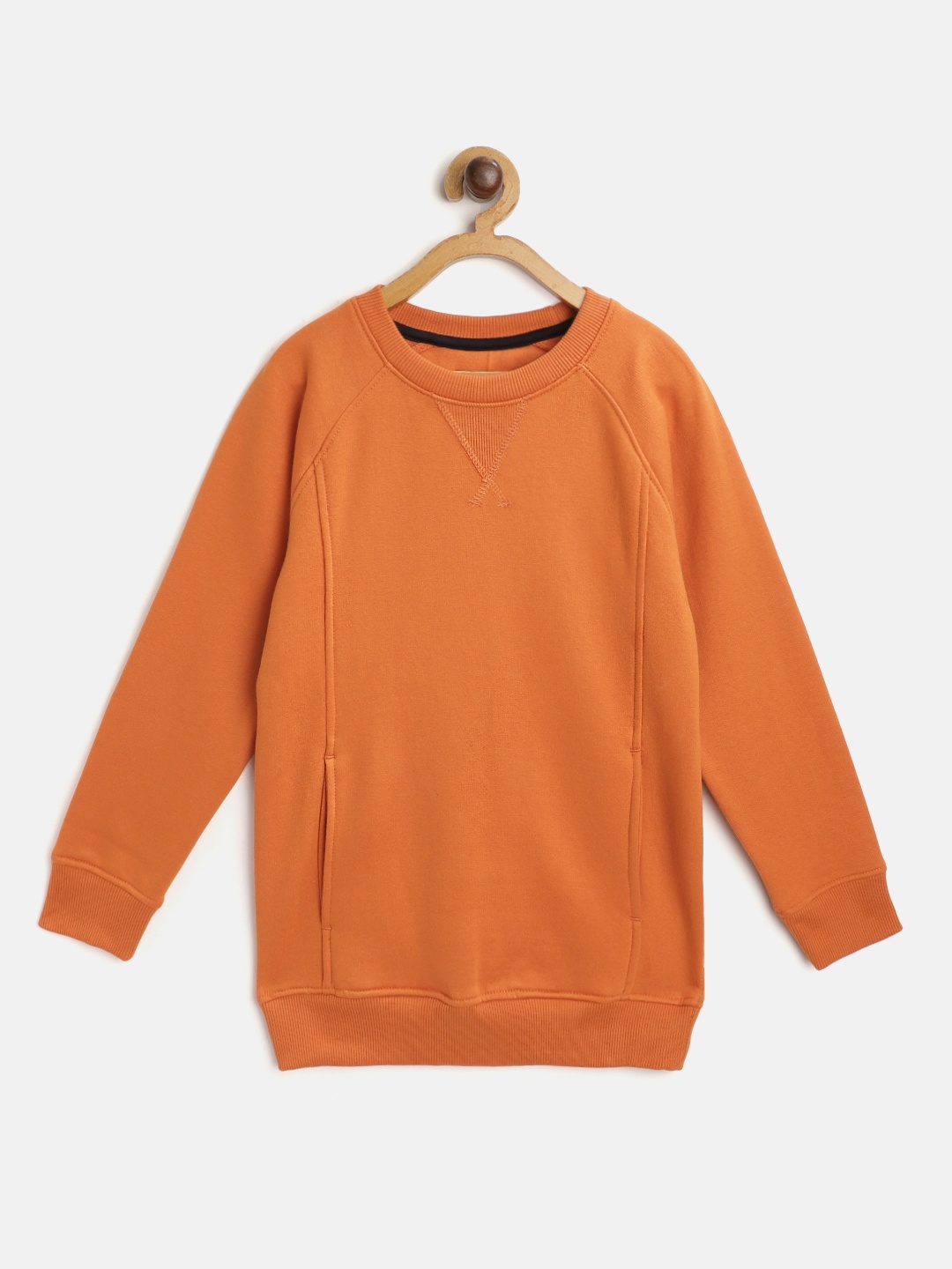 

M&H Juniors Boys Orange Solid Sweatshirt