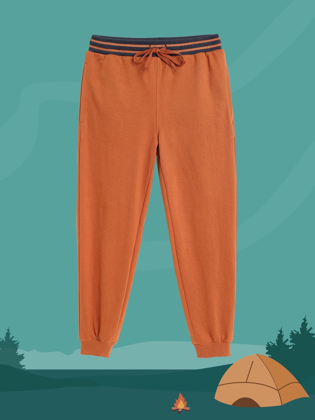 

M&H Juniors Boys Rust Orange Solid Joggers