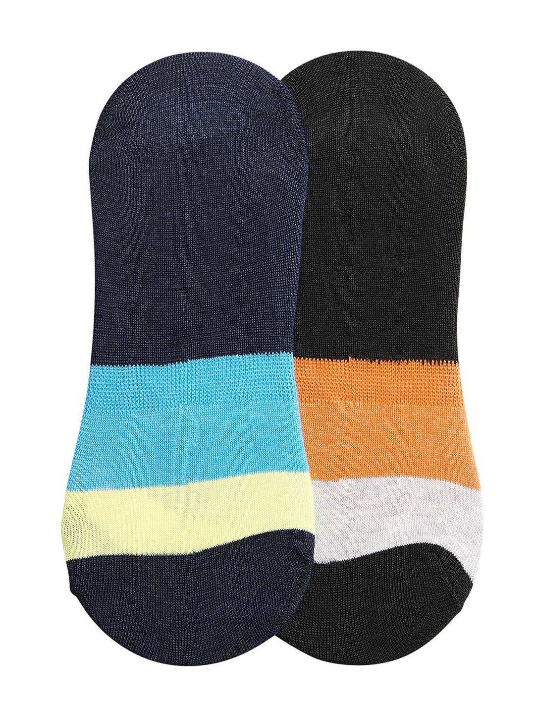 

SECRETS BY ZEROKAATA Unisex Pack Of 2 Assorted Patterned Cotton Shoe Liners Socks